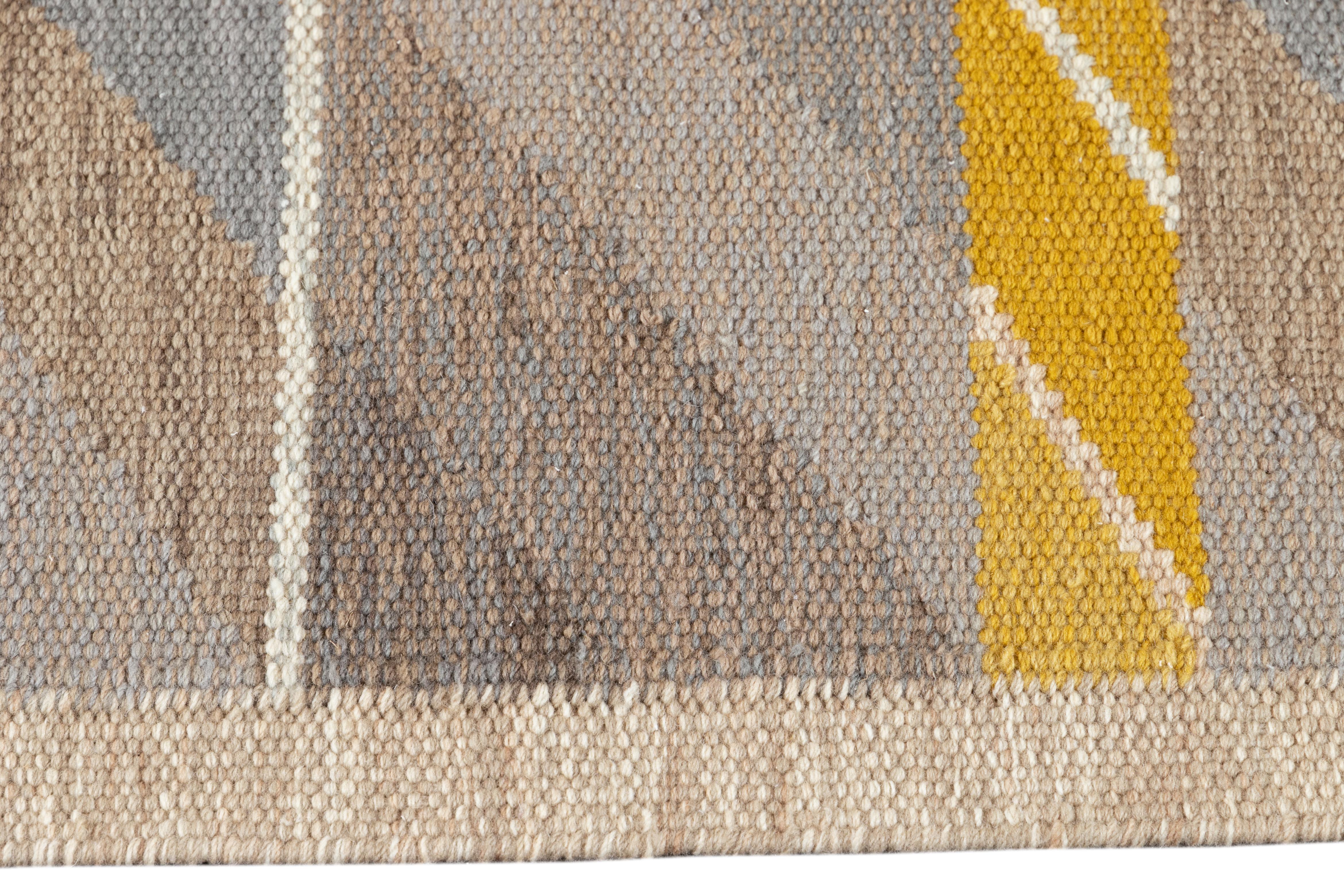 Contemporary 21st Century Modern Scandinavian Style Flat-Weave Rug For Sale
