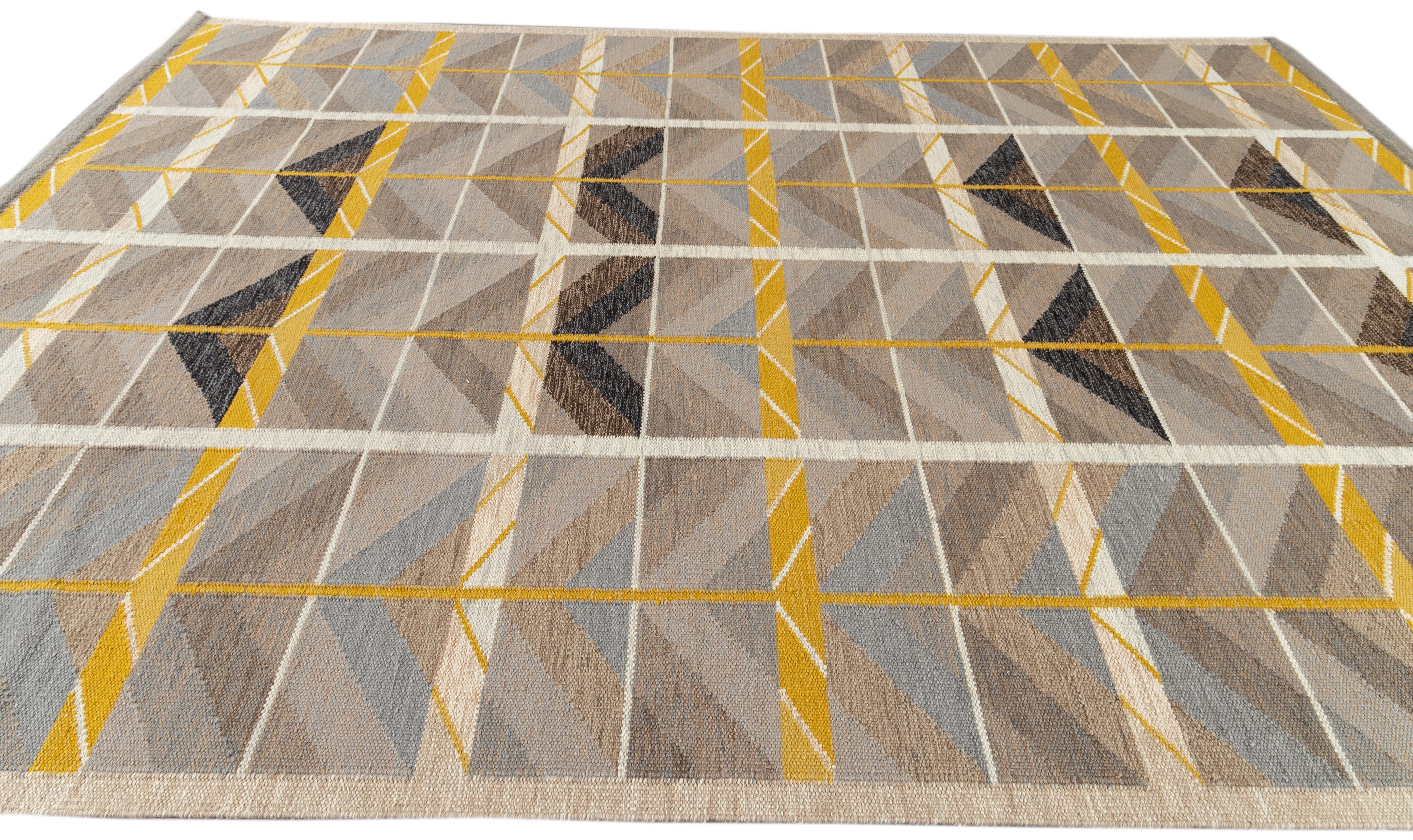 Flachgewebter Teppich im modernen skandinavischen Stil des 21. Jahrhunderts (Wolle) im Angebot