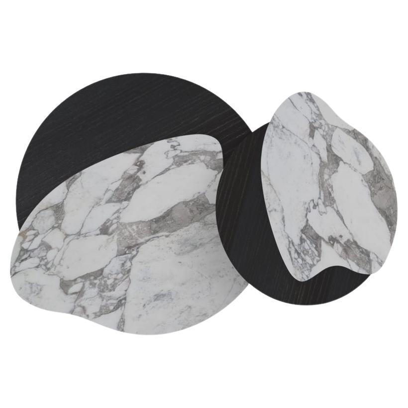 Modern Set of 2 Bordeira Coffee Tables in Calacatta Bianco Marble by Greenapple