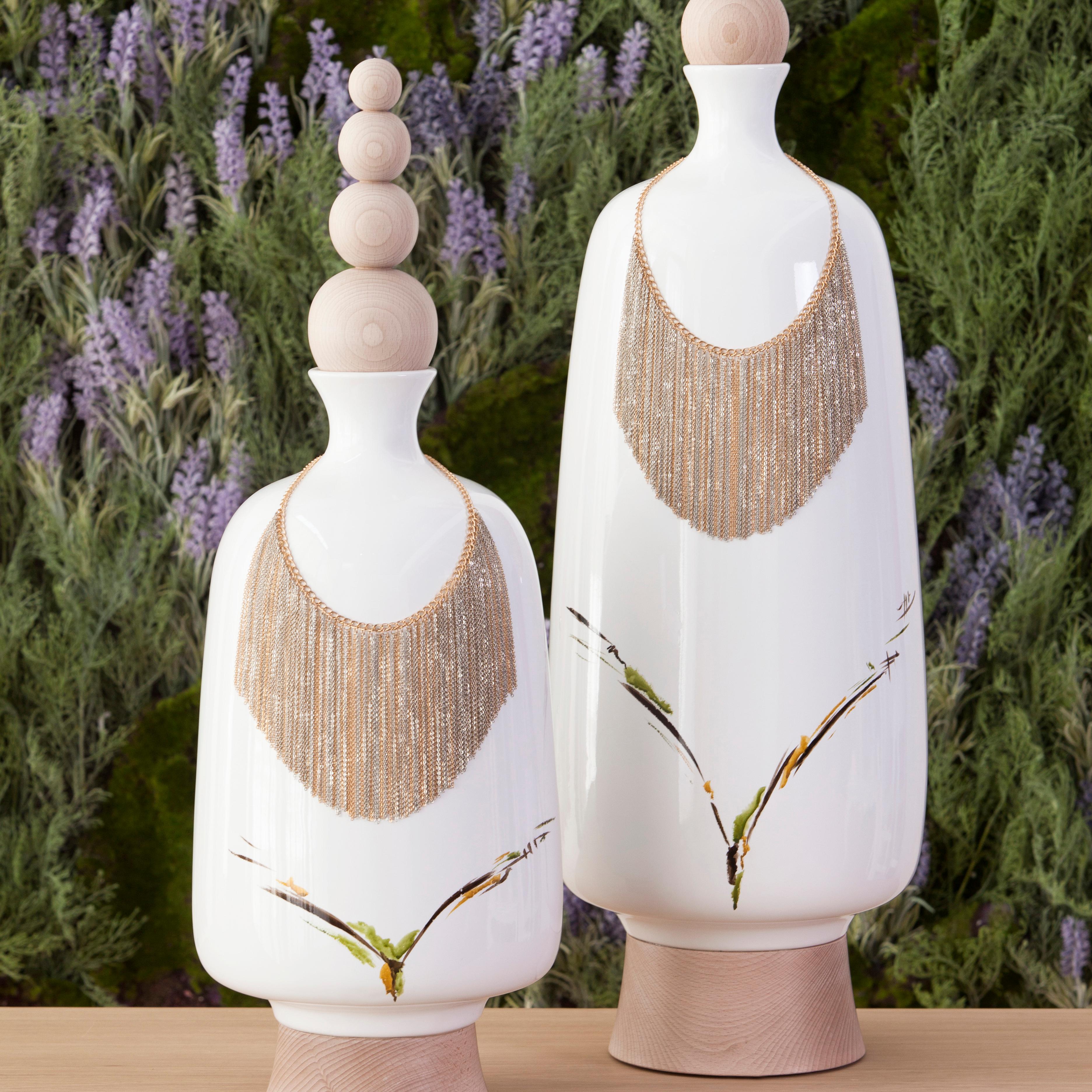 Ensemble de 2 pots en céramique blancs, fabriqués à la main au Portugal par Lusitanus Home Neuf - En vente à Lisboa, PT