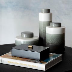 Set/5 vasi in ceramica, bianco e grigio, fatti a mano in Portogallo da Lusitanus Home