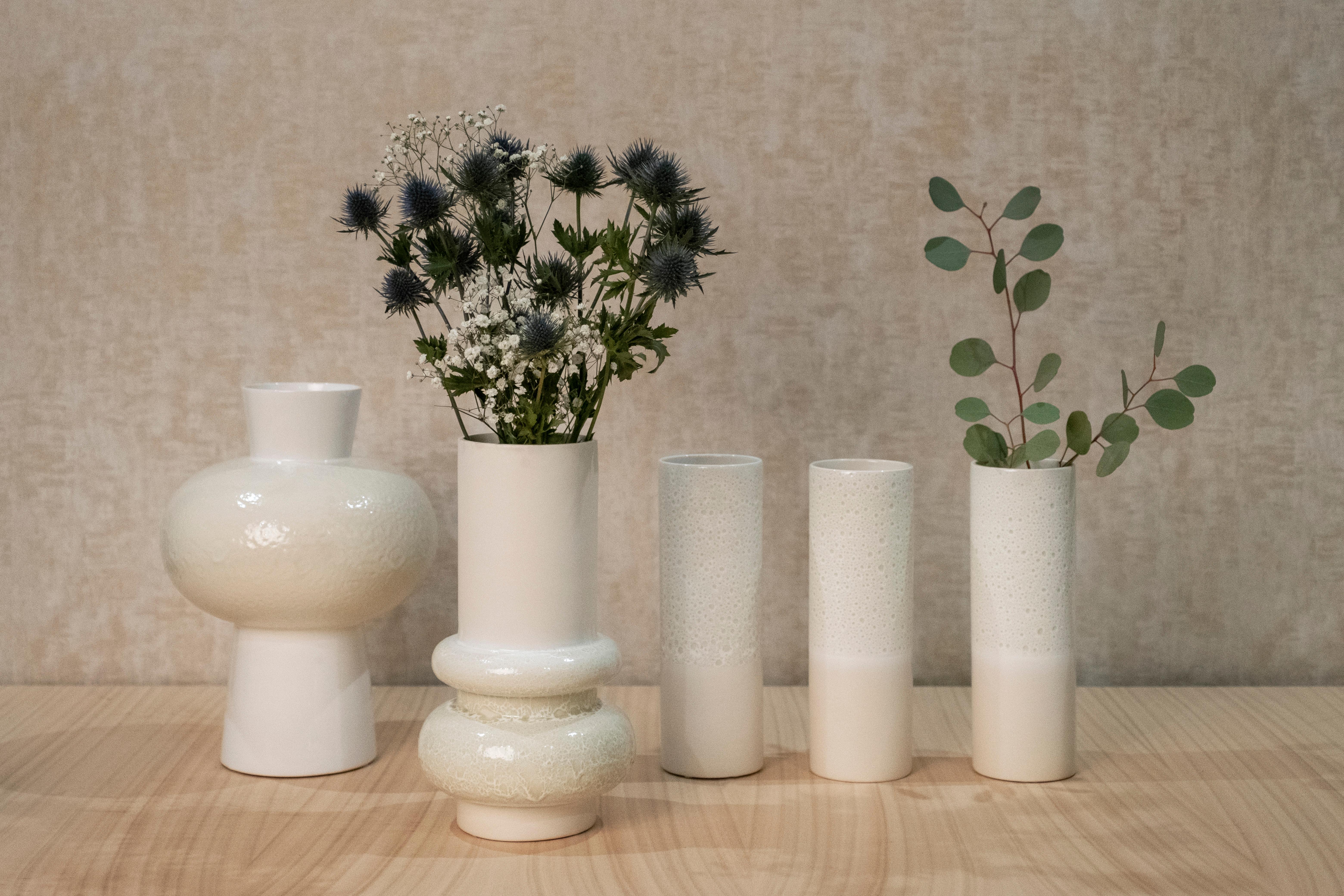 Henry & Steele Vases, Lusitanus Home Collection, Handcrafted in Portugal - Europe by Lusitanus Home.

This beautiful set includes five waterproof ceramic vases, perfect to be displayed together in endless combinations, with or without flowers.

Each