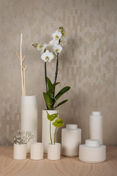 Set/8 vasi, Vasi in ceramica, bianco, fatti a mano in Portogallo da Lusitanus Home