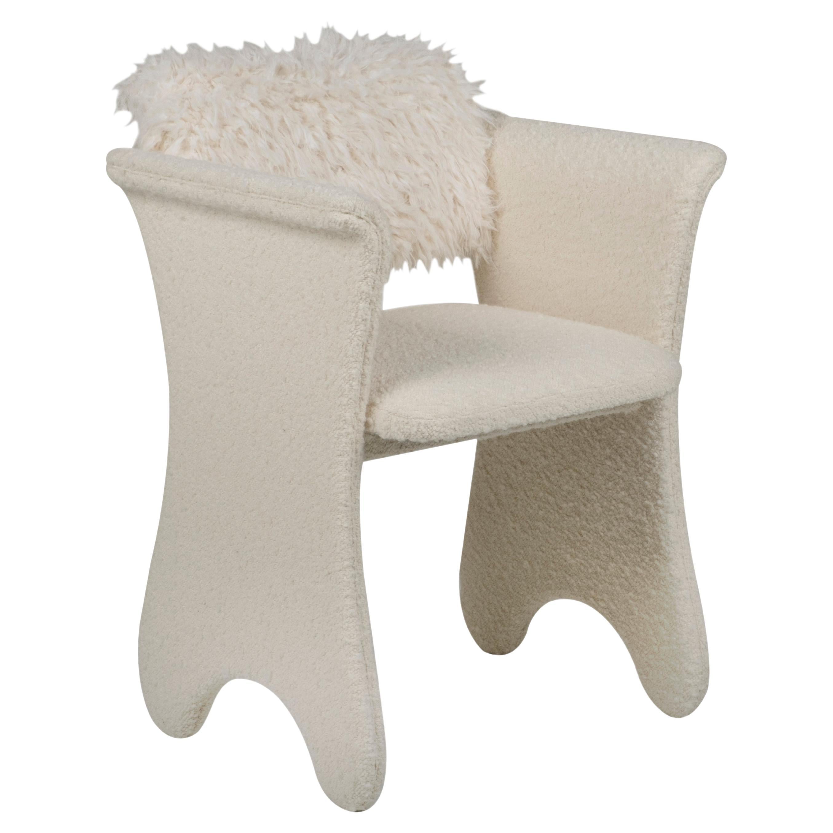21st Century Modern Timeless Chair Dedar Bouclé Handcrafted Greenapple