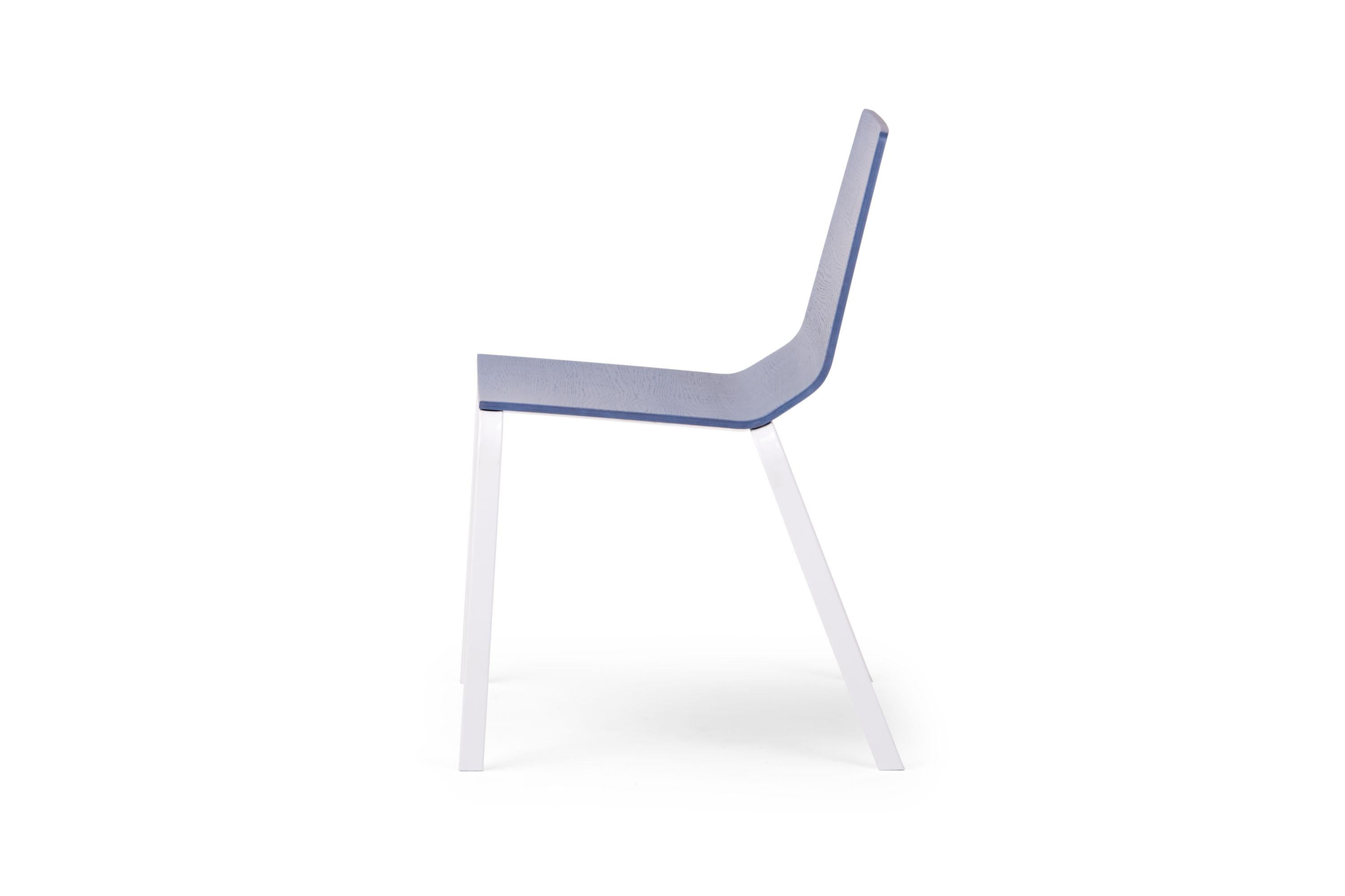 Italian 21st Century Modern Sled Steel Rod Frame Chair Marina Made in Italy