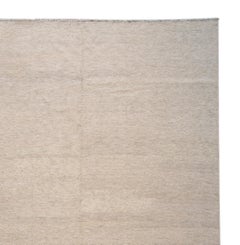 Hand-Knotted Soumak Rug, Wool, Modern Ivory/Beige, 11'10\" x 14'10\"