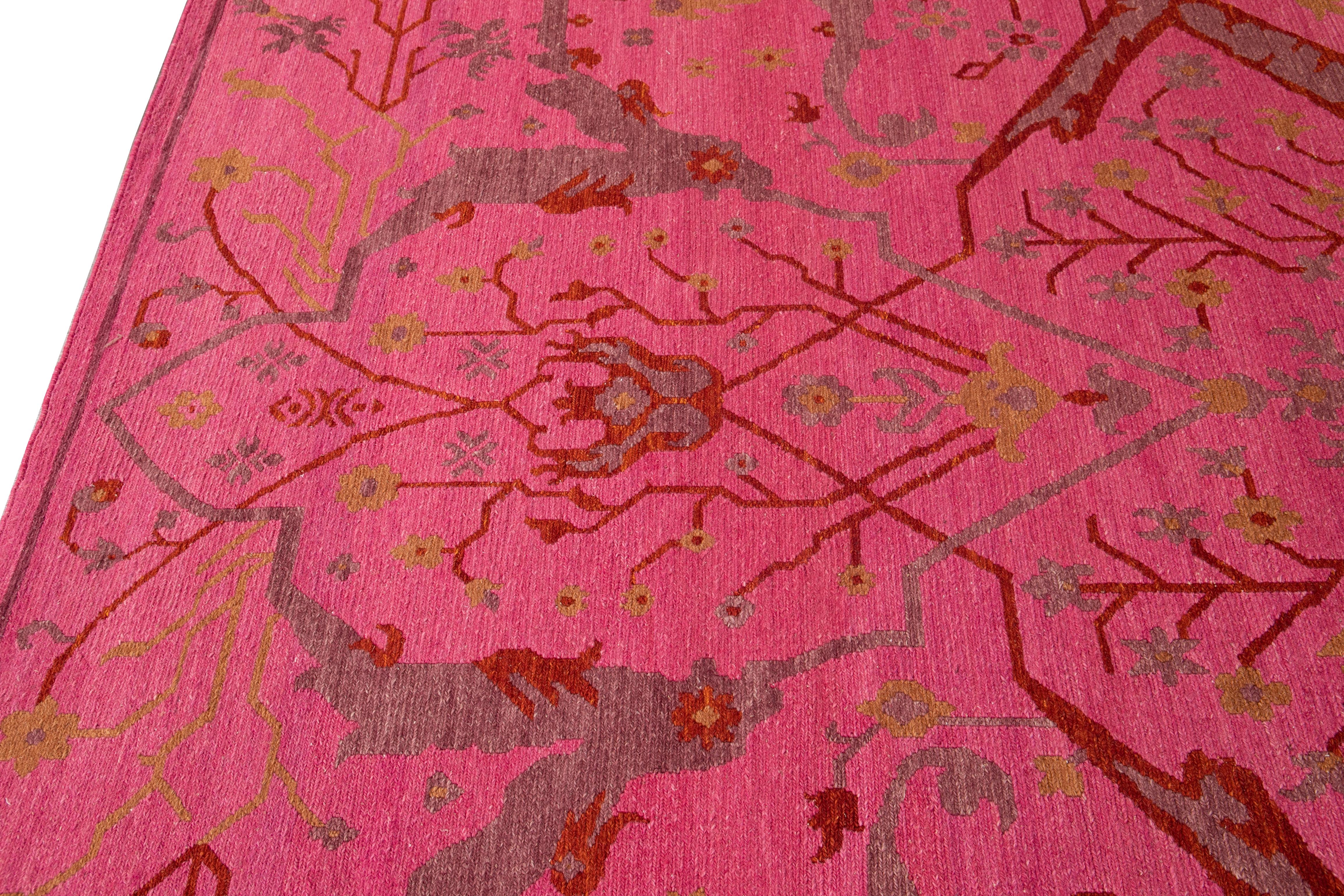 Moderner Wollteppich im Soumak-Stil des 21. Jahrhunderts (Wolle) im Angebot