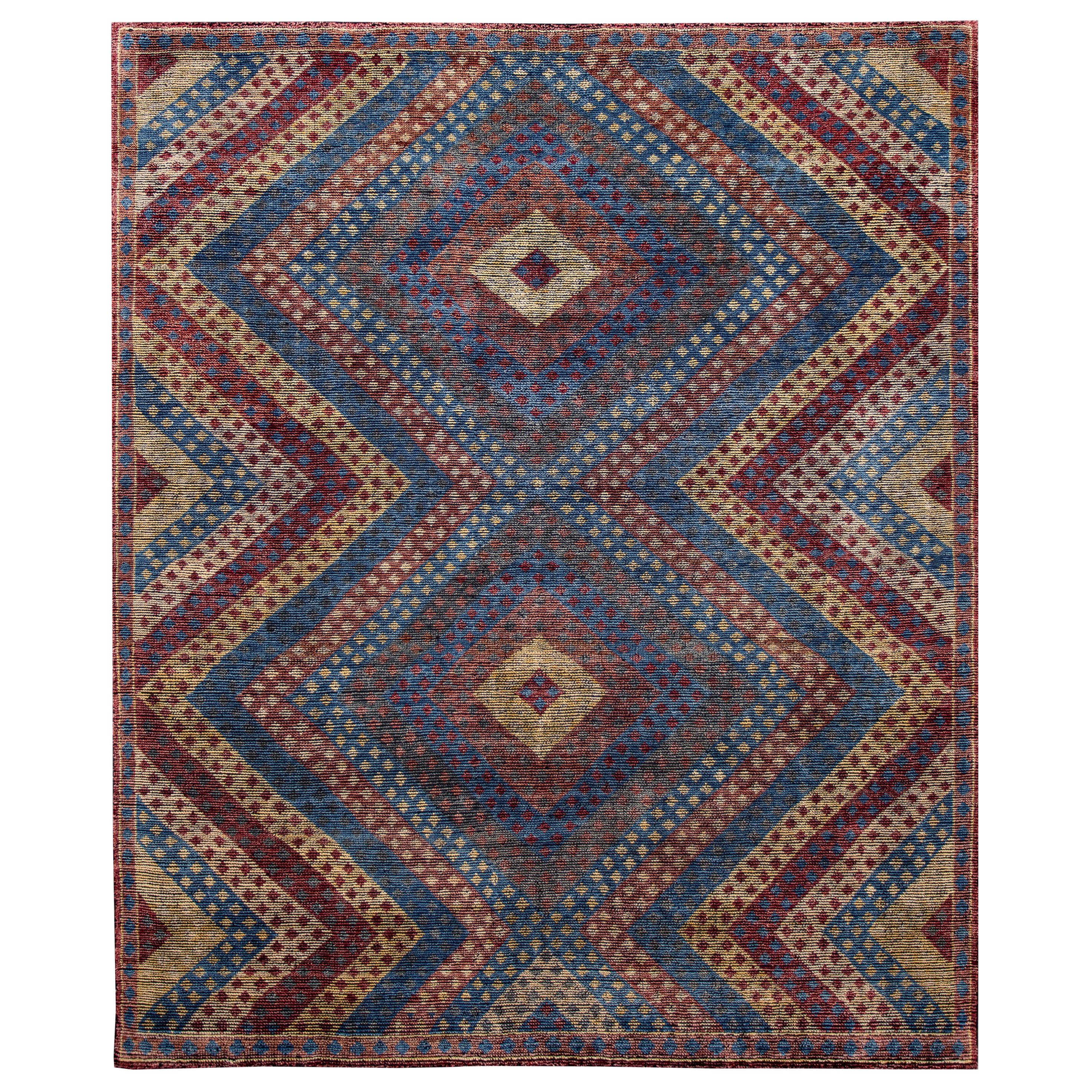 21st Century Modern Soumak Style Wool Rug For Sale