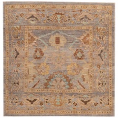 21st Century Modern Square Sultanabad Rug