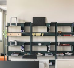 21st Century Modern Steel White Bookshelves Wave Made in Italy