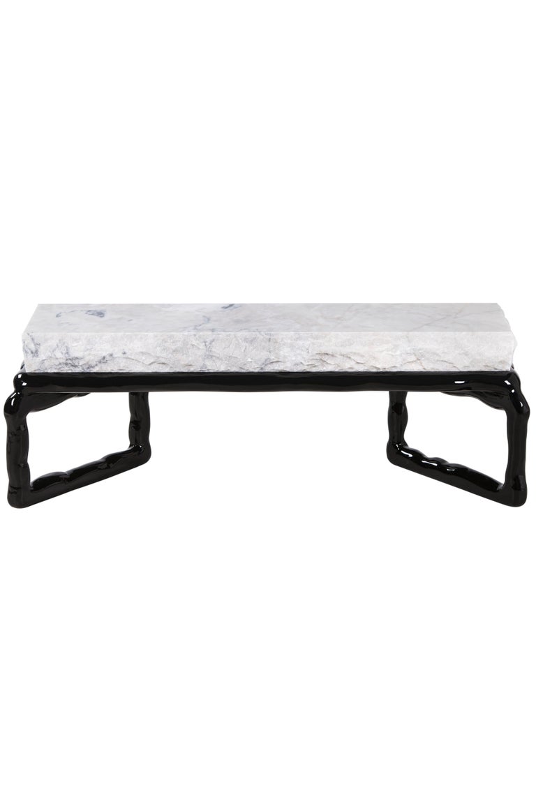 Portuguese 21st Century Modern Stone Coffee Table Handcrafted in Portugal by Greenapple For Sale