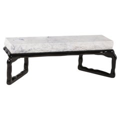 Modern Stone Coffee Table in Calacatta Cremo Marble Handcrafted by Greenapple