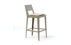21st Century Modern Stool in Folded And Painted Aluminum Sheet With Cushion