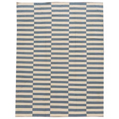 Tappeto Kilim moderno del 21° secolo a righe a trama piatta