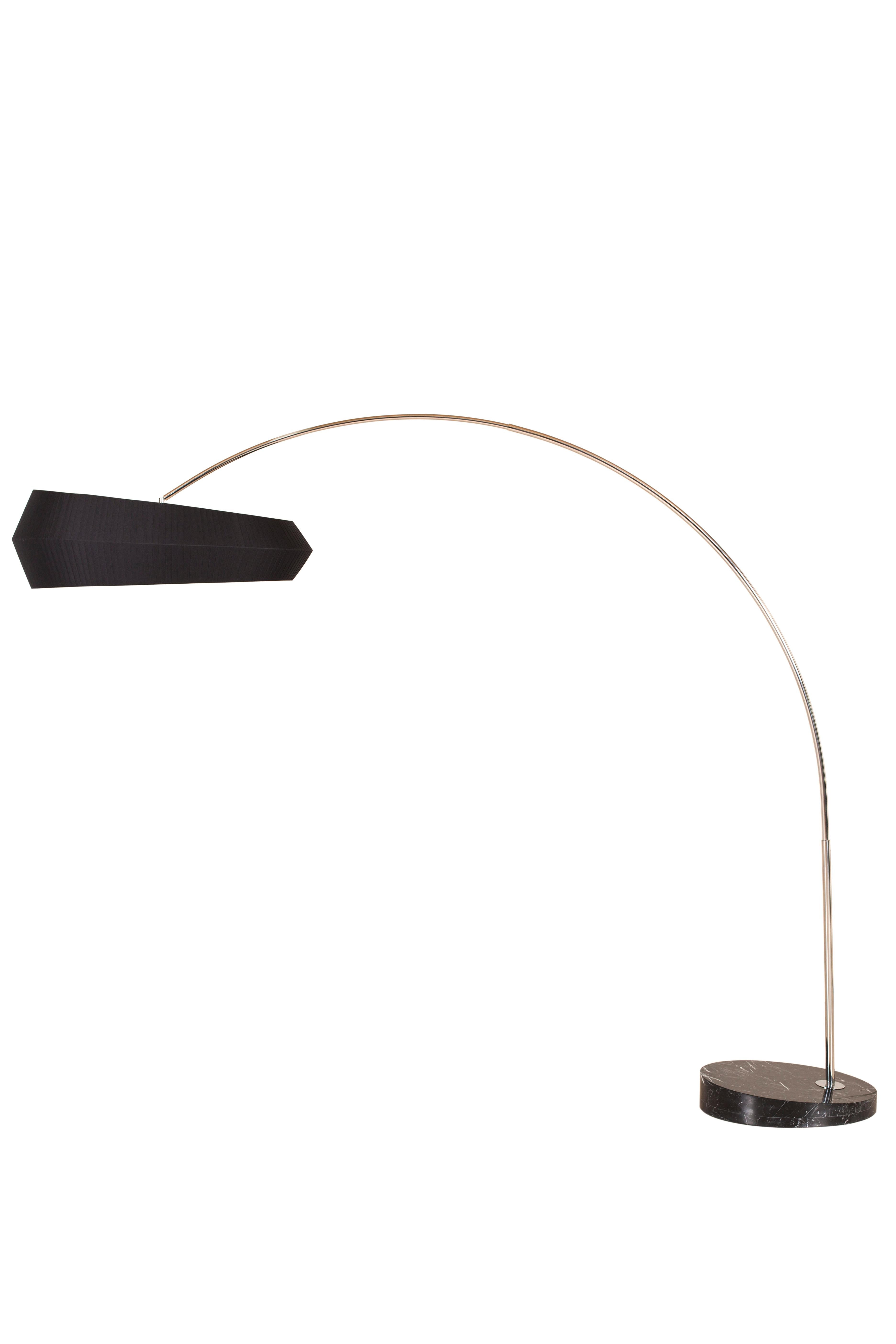Portuguese Modern Black Sublime Arc Floor Lamp, Marble, Handmade in Portugal by Greenapple For Sale