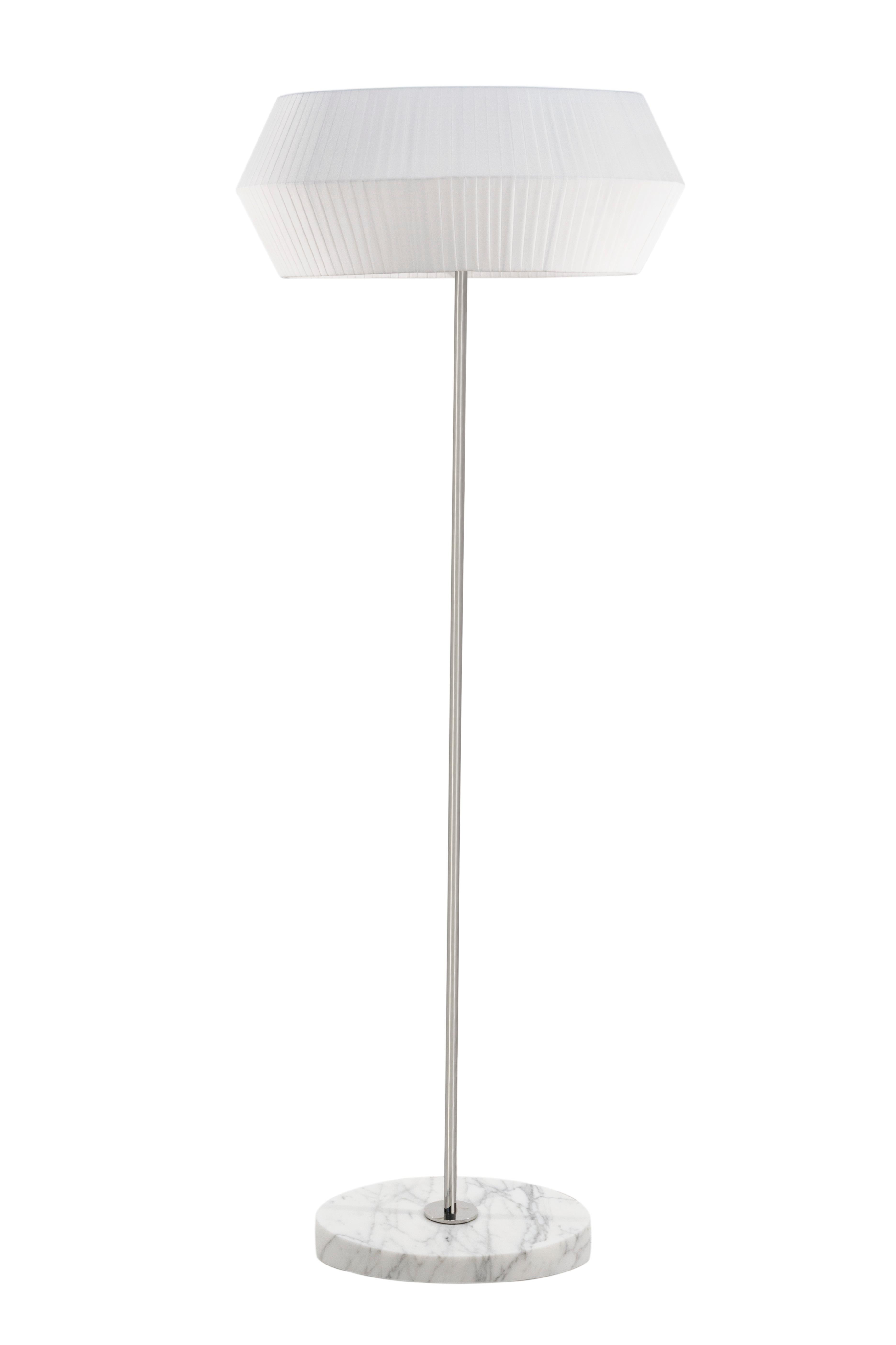 Contemporary Modern Sublime Floor Lamp, White Silk Marble, Handmade in Portugal by Greenapple For Sale