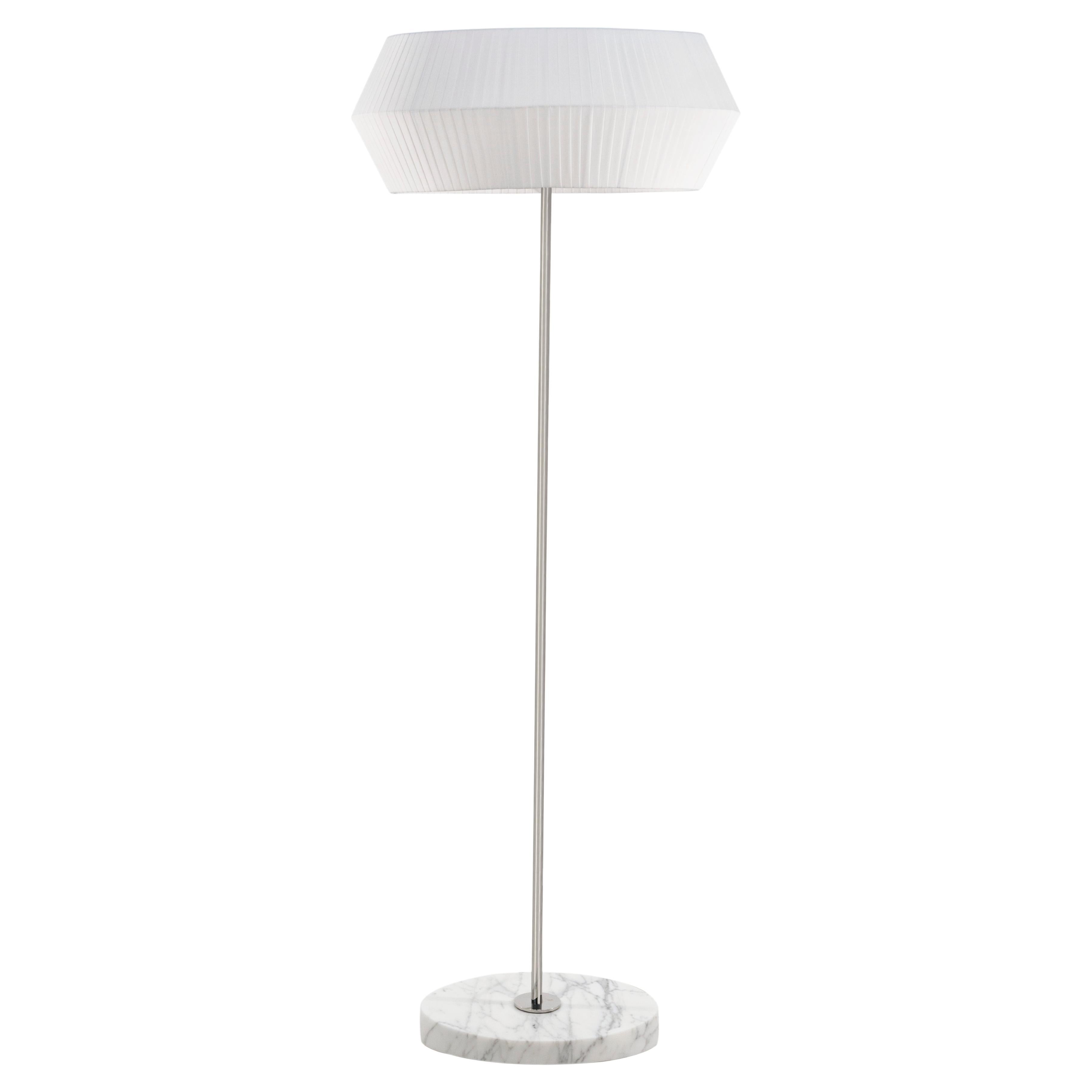 Modern Sublime Floor Lamp with Calacatta Bianco Marble Handcrafted by Greenapple