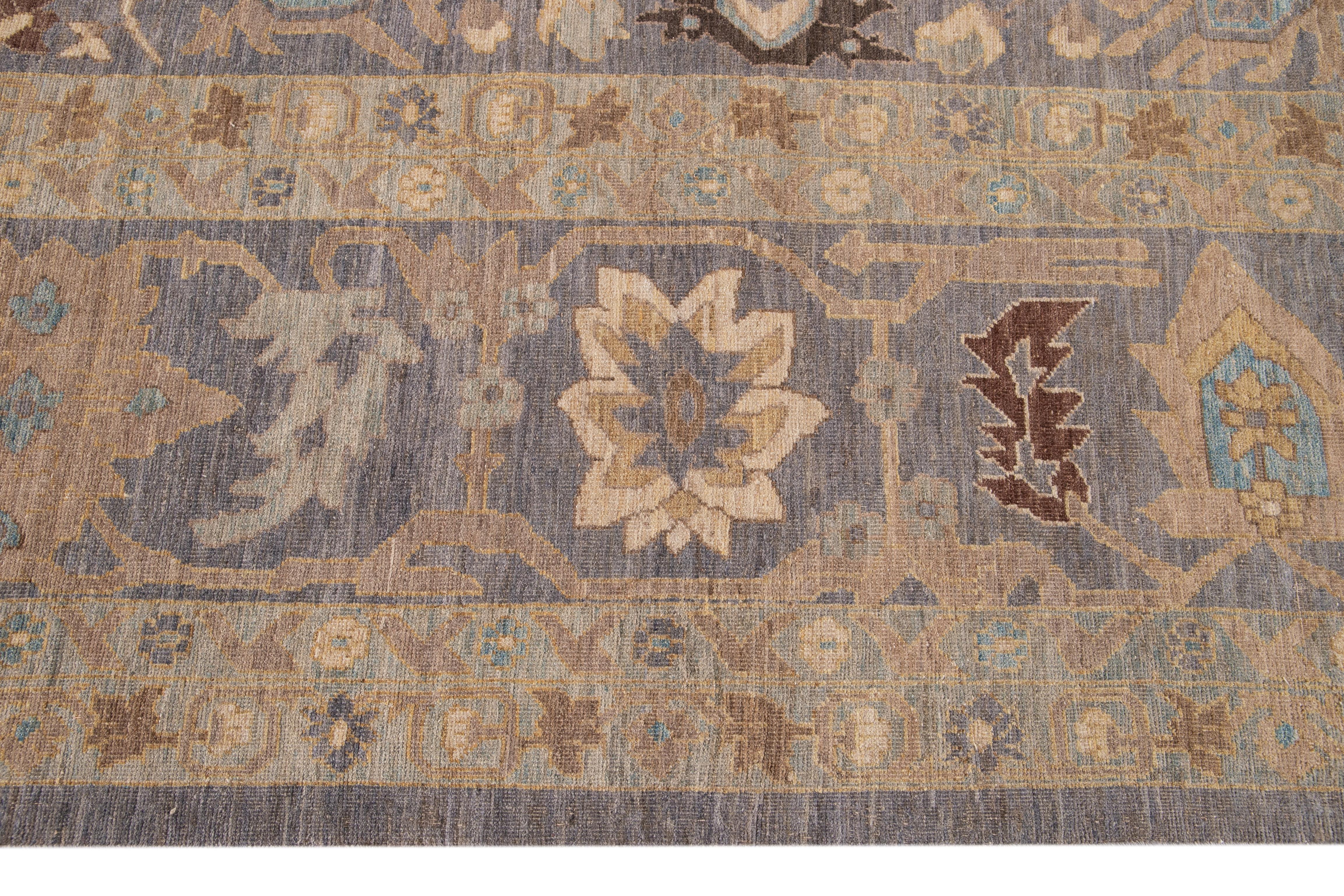 Moderner Sultanabad Oversize-Wollteppich des 21. Jahrhunderts im Angebot 4