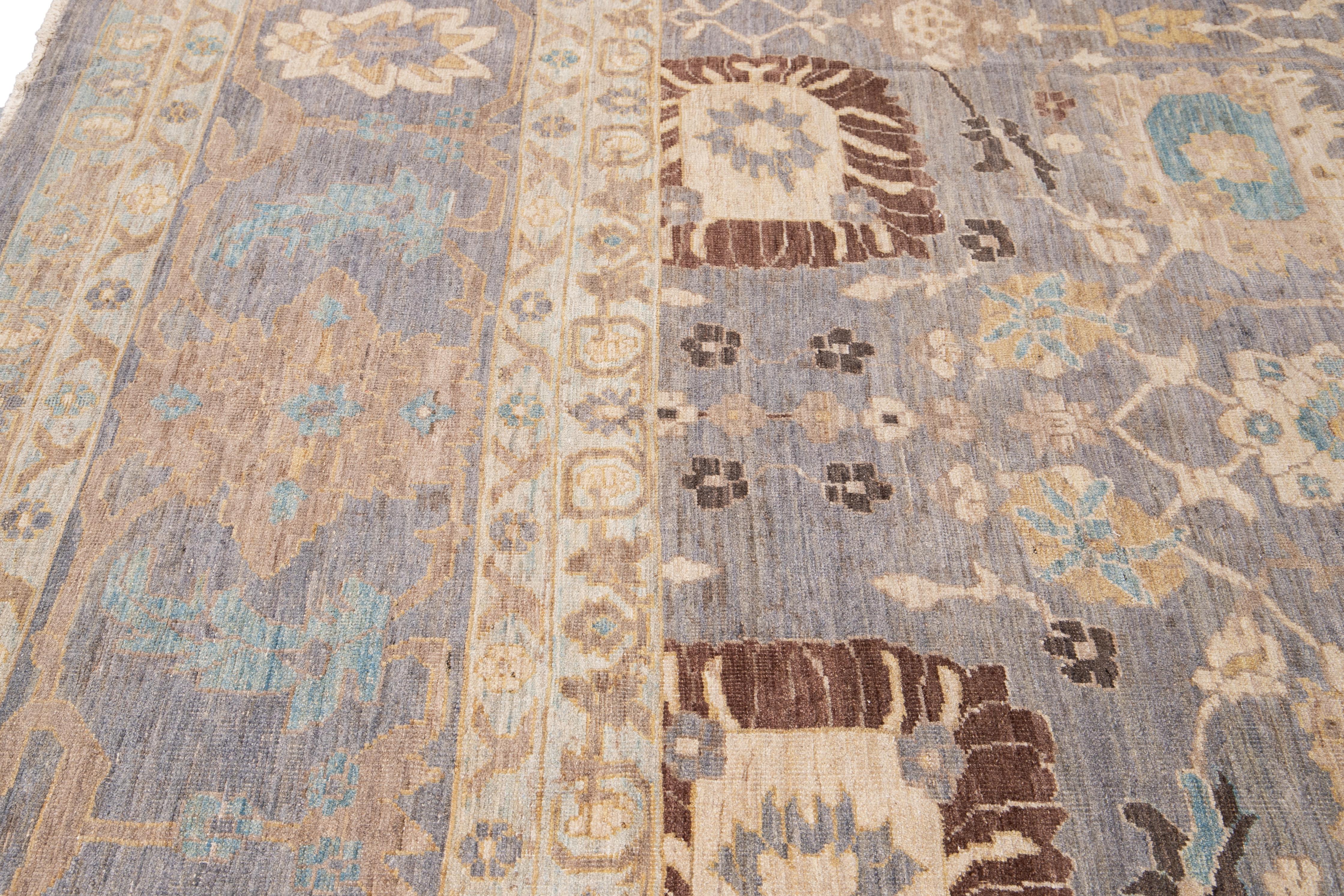 Moderner Sultanabad Oversize-Wollteppich des 21. Jahrhunderts im Angebot 7