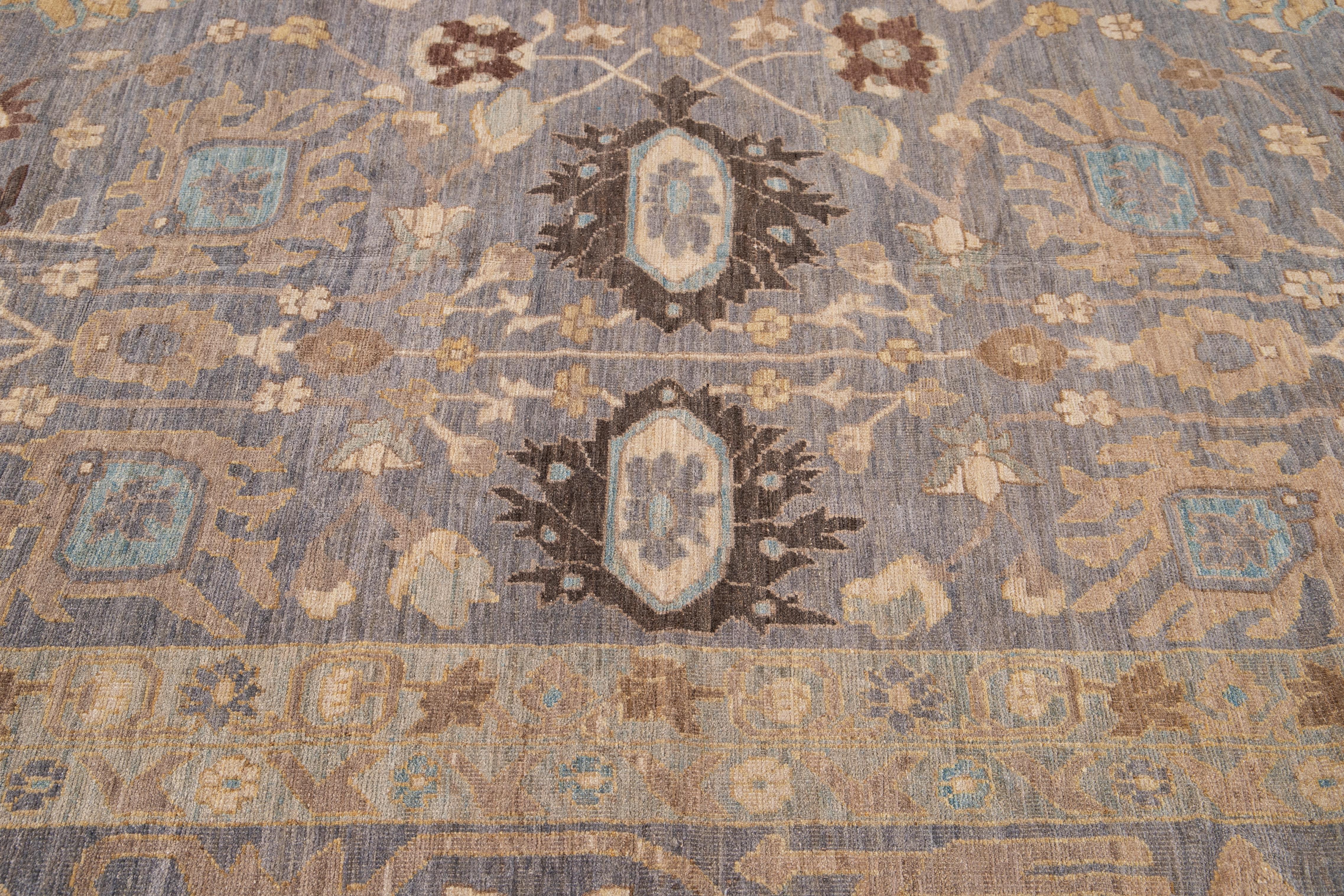 Moderner Sultanabad Oversize-Wollteppich des 21. Jahrhunderts im Angebot 10