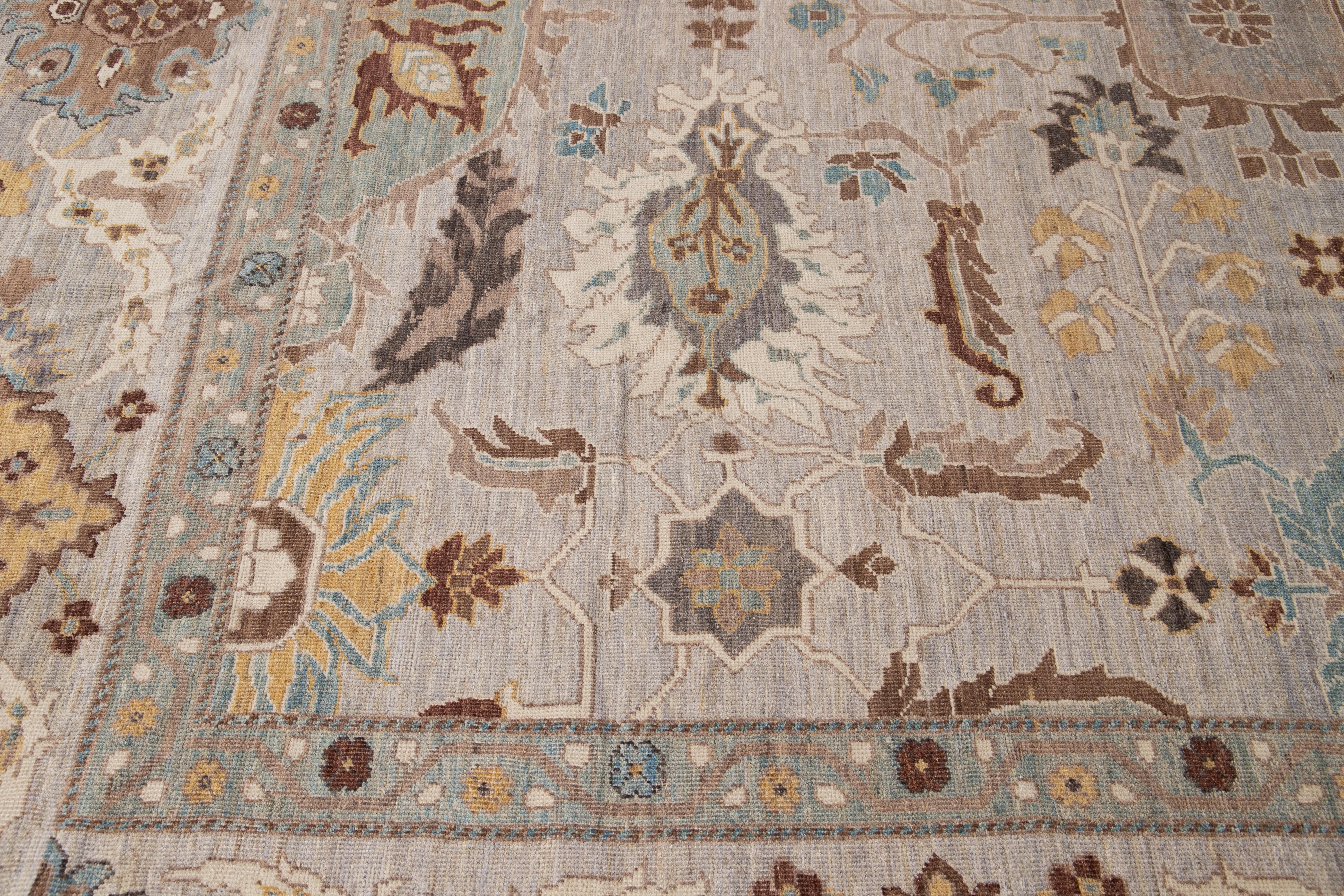 21st Century Modern Sultanabad Oversize Wool Rug For Sale 10