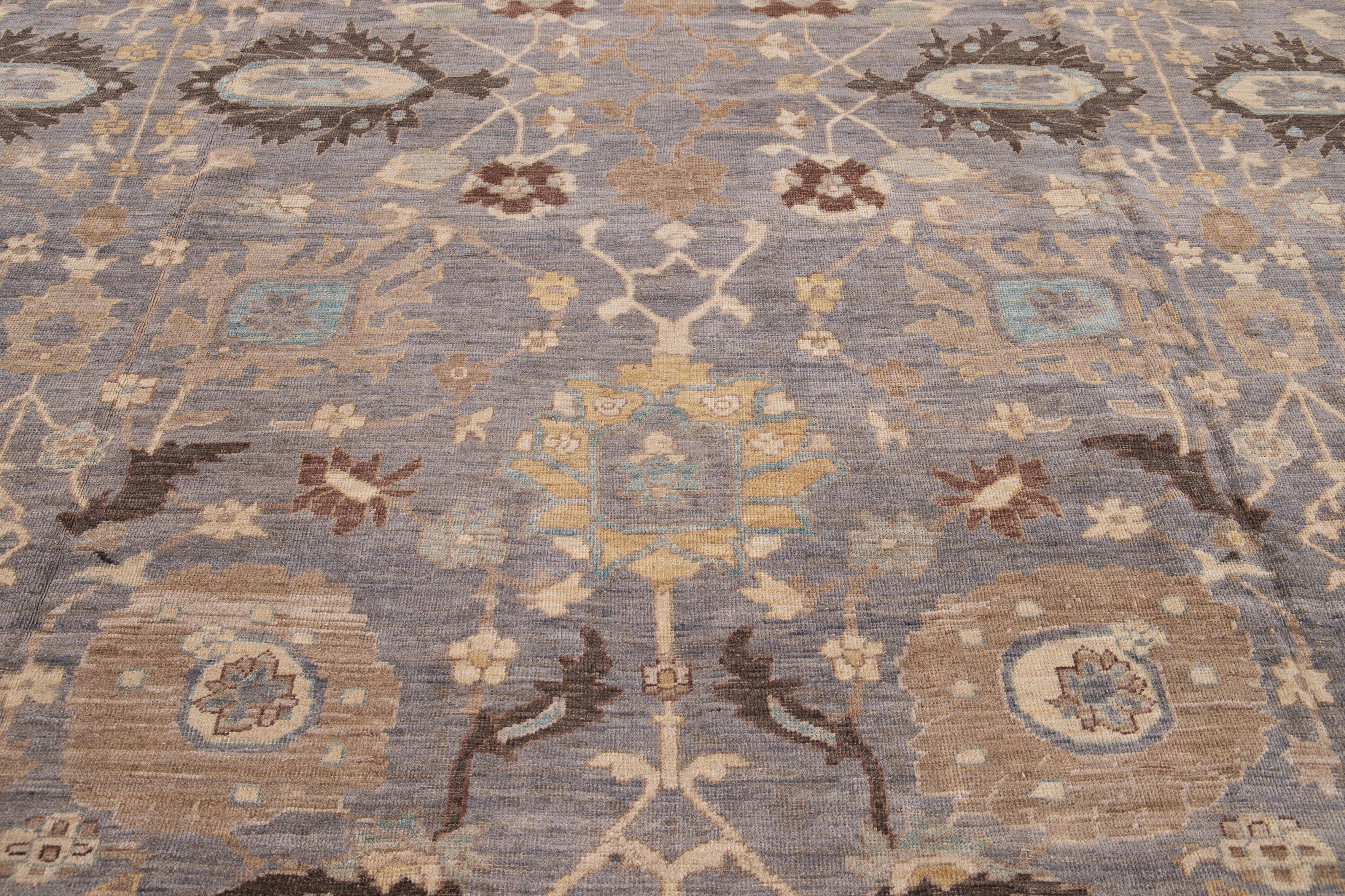 Moderner Sultanabad Oversize-Wollteppich des 21. Jahrhunderts im Angebot 13