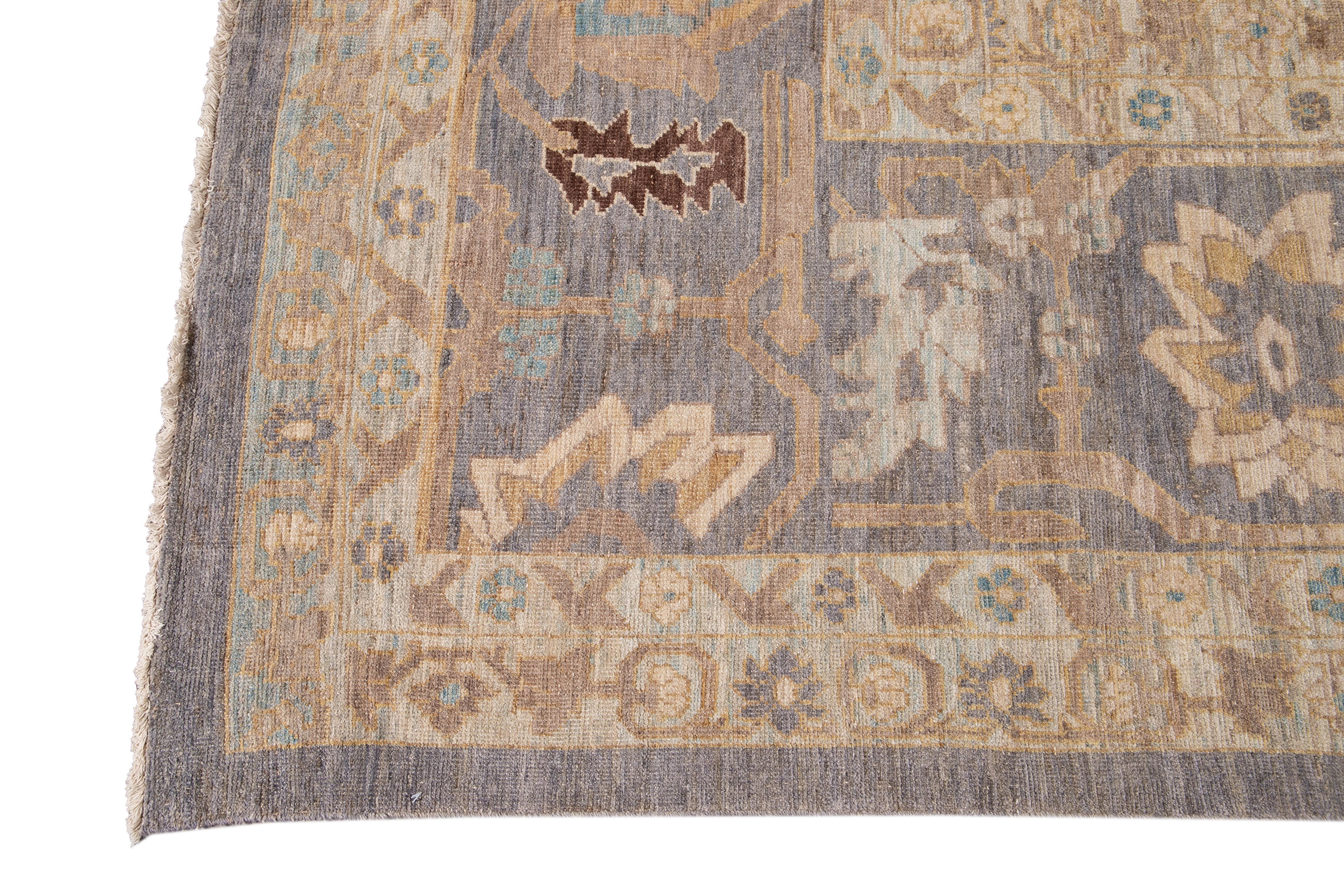 Moderner Sultanabad Oversize-Wollteppich des 21. Jahrhunderts (Wolle) im Angebot