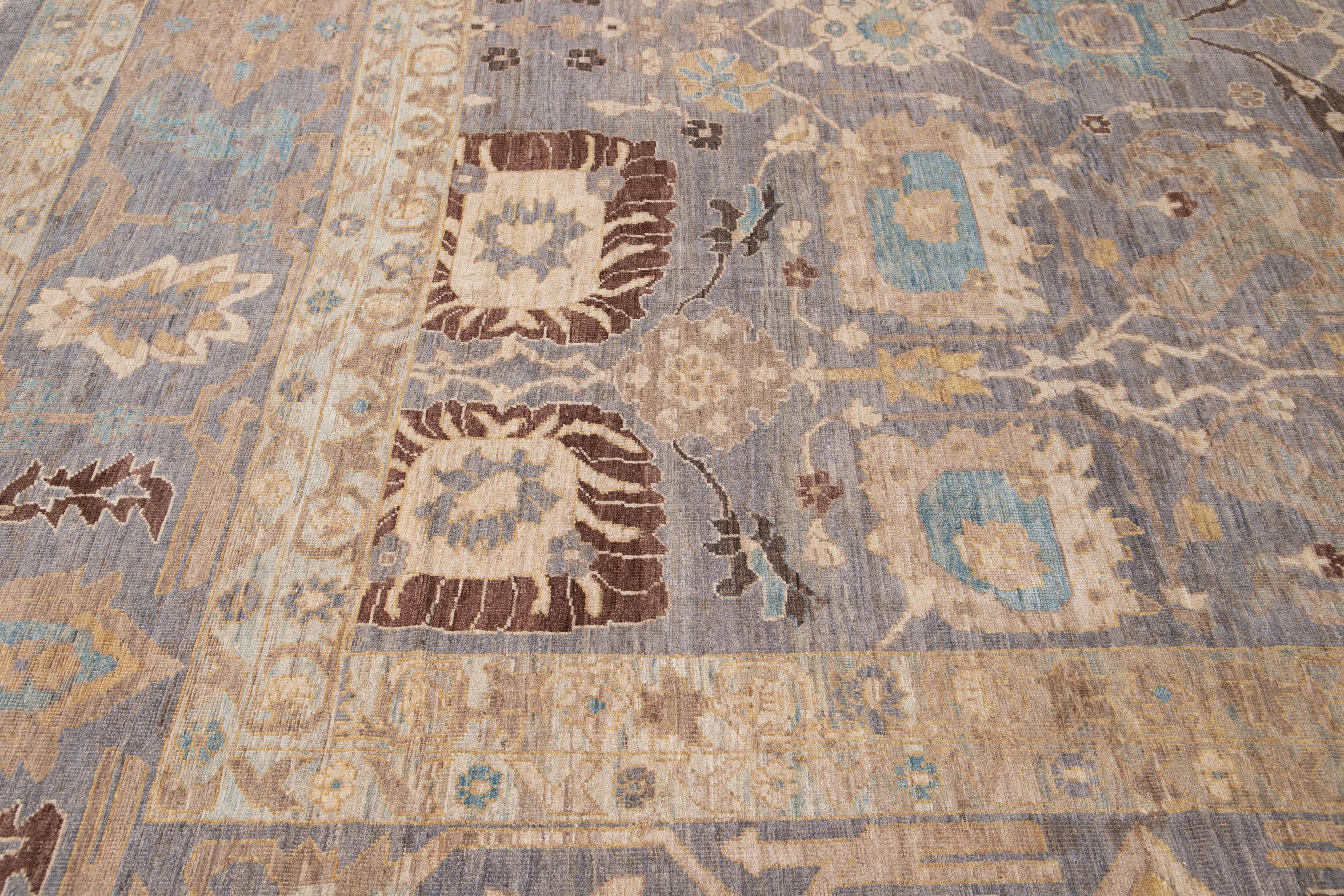 Moderner Sultanabad Oversize-Wollteppich des 21. Jahrhunderts im Angebot 1
