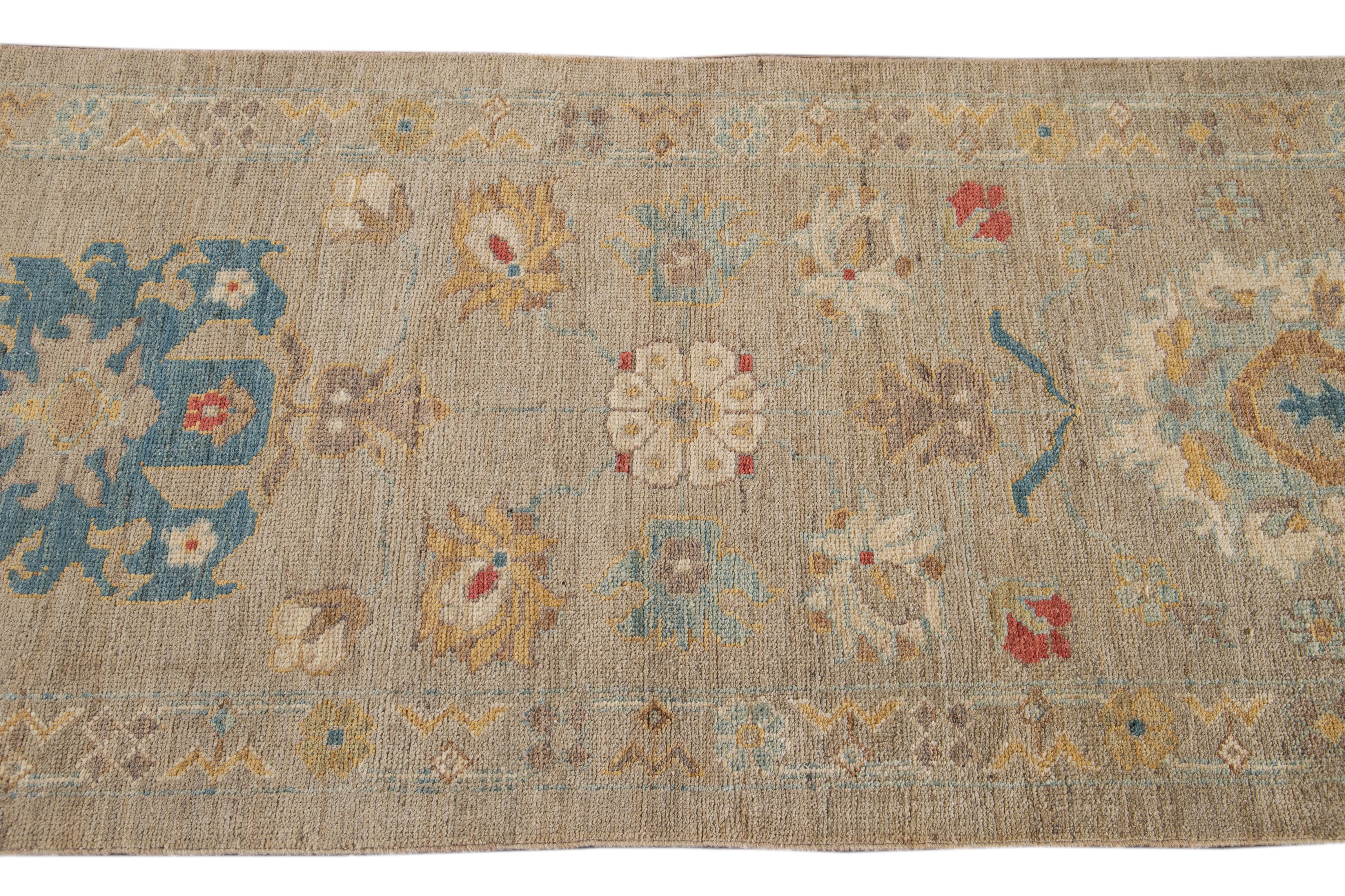 Persian 21st Century Modern Sultanabad Runner Rug For Sale