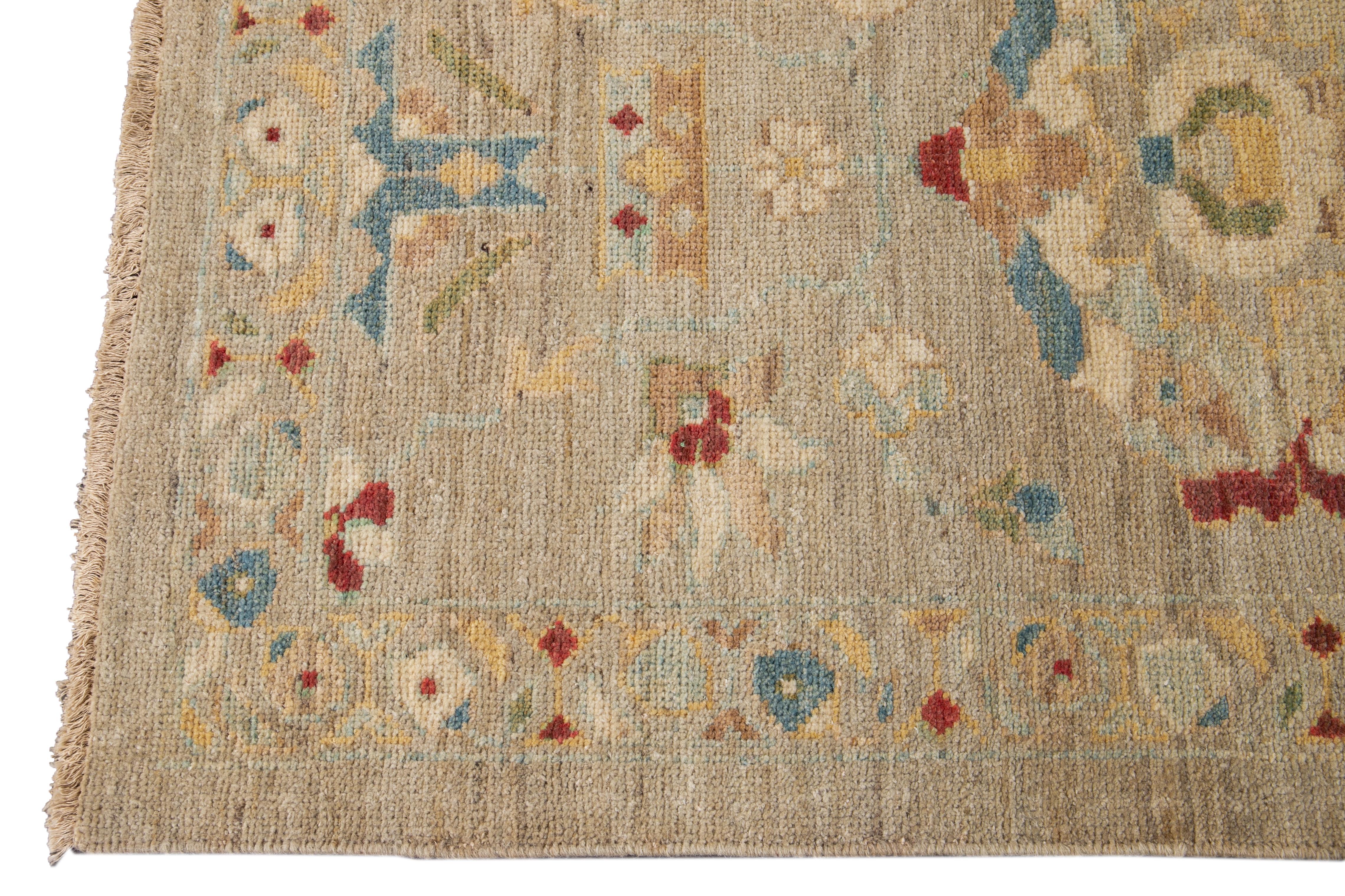 Contemporary 21st Century Modern Sultanabad Runner Rug For Sale