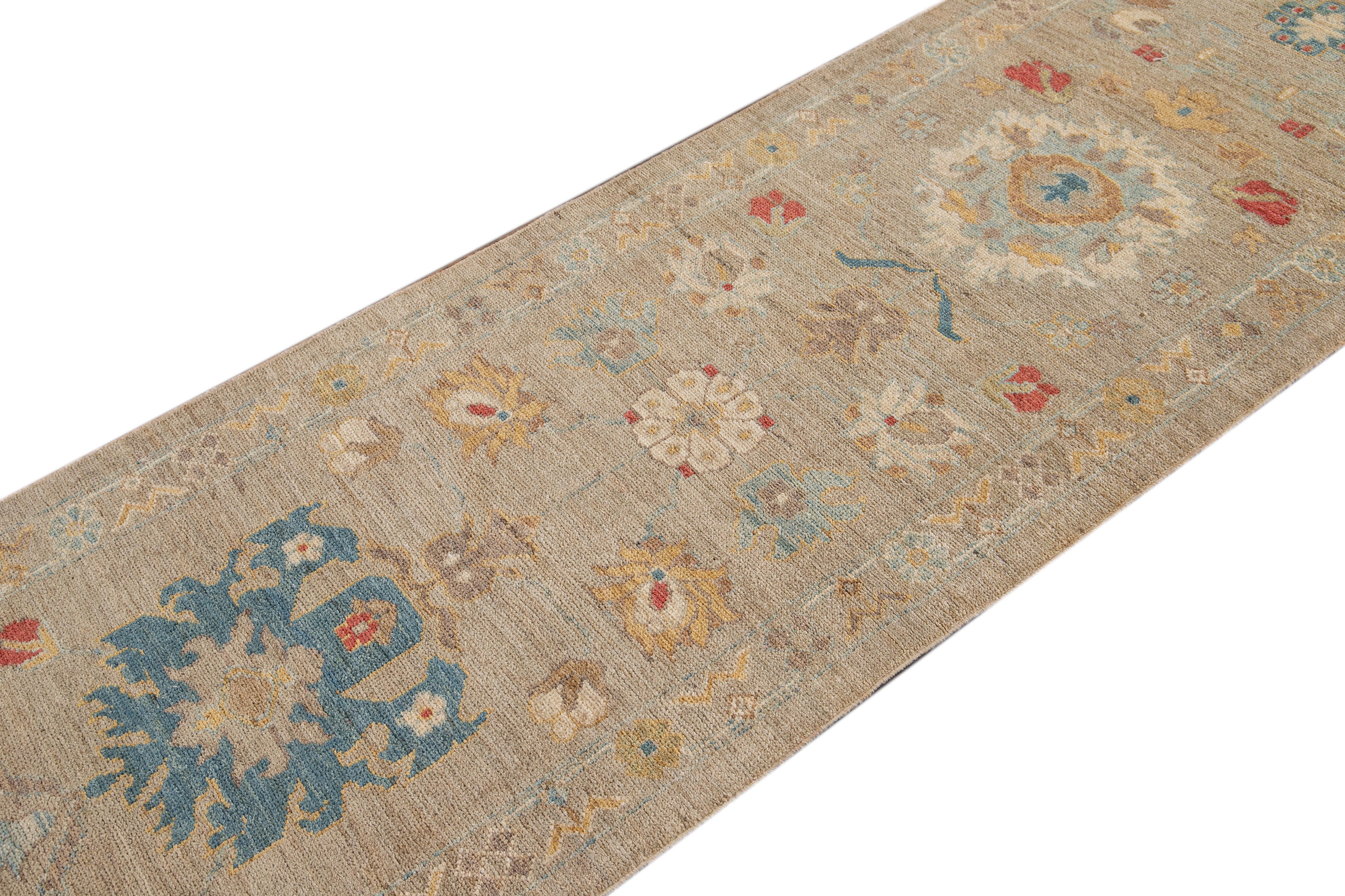 Contemporary 21st Century Modern Sultanabad Runner Rug For Sale