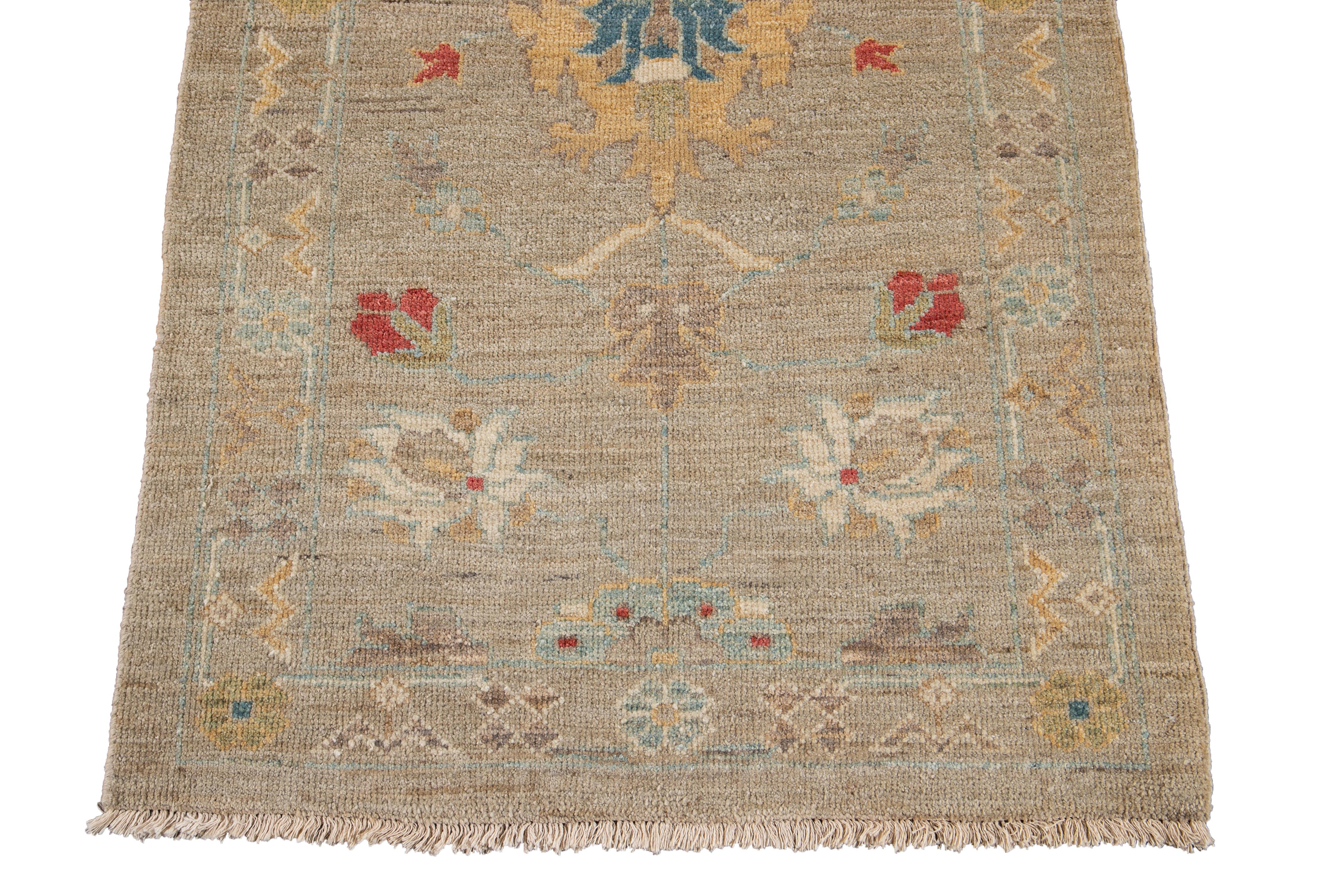 21st Century Modern Sultanabad Runner Rug For Sale 1