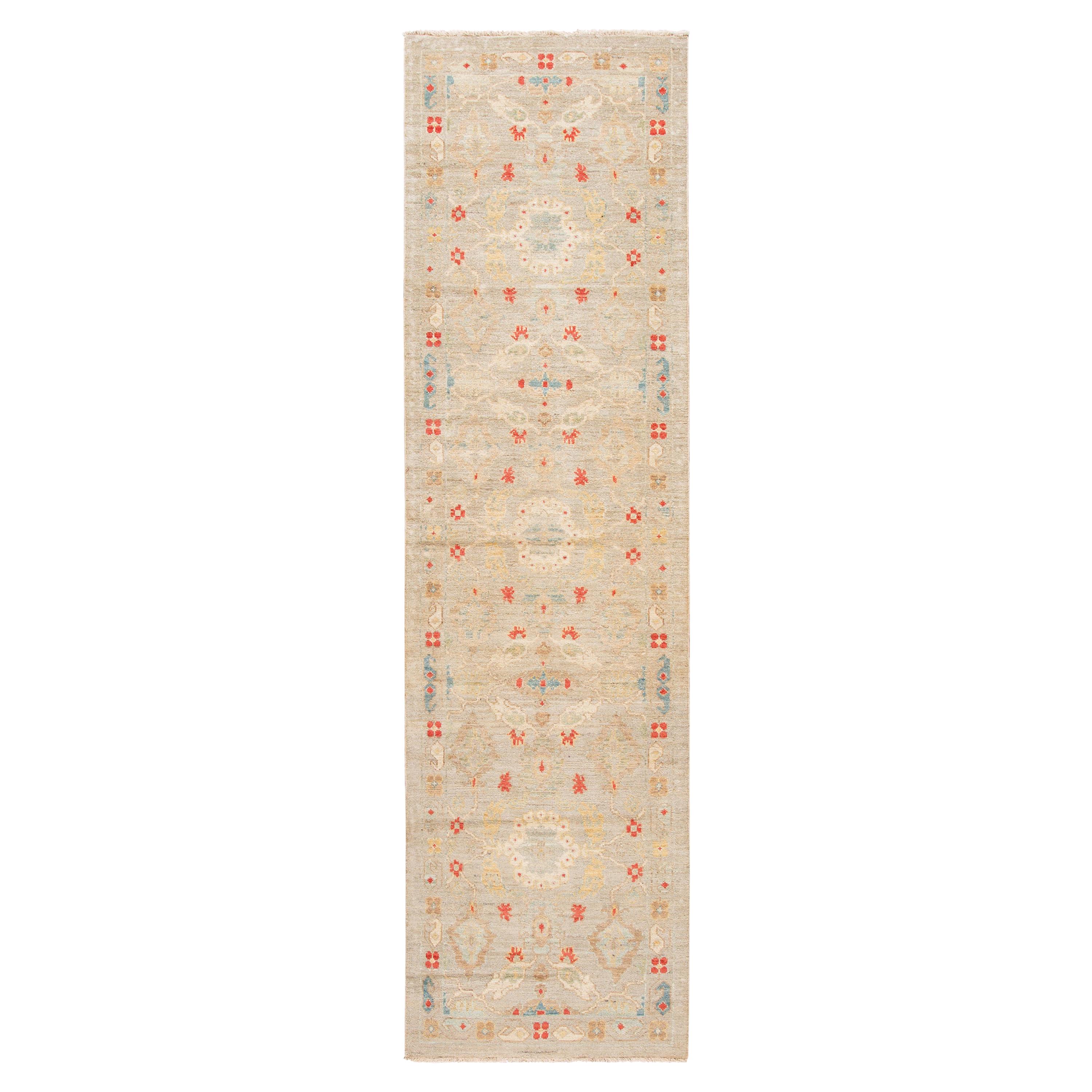 21st Century Modern Sultanabad Runner Rug For Sale