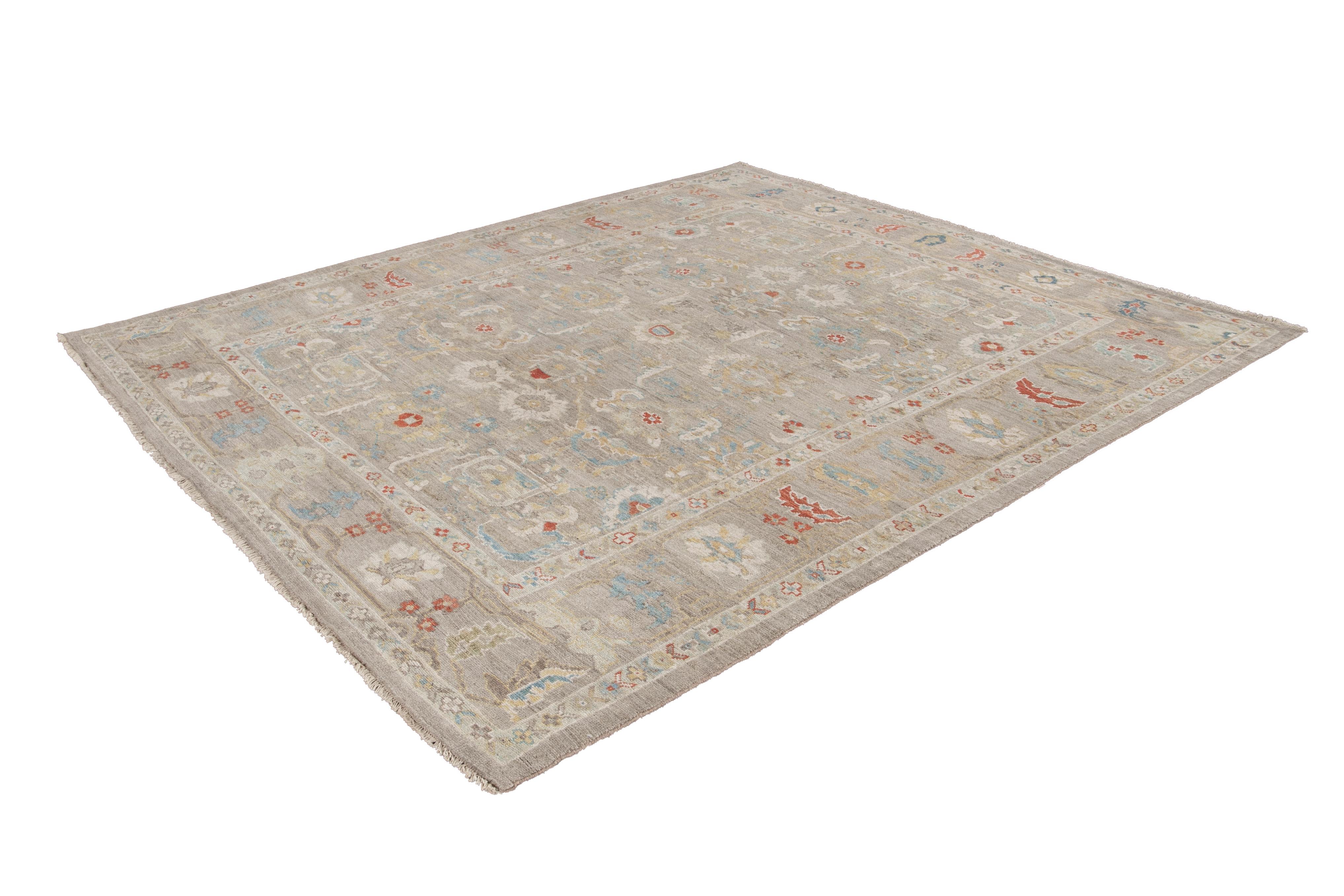 21st Century Modern Sultanabad Wool Rug For Sale 8