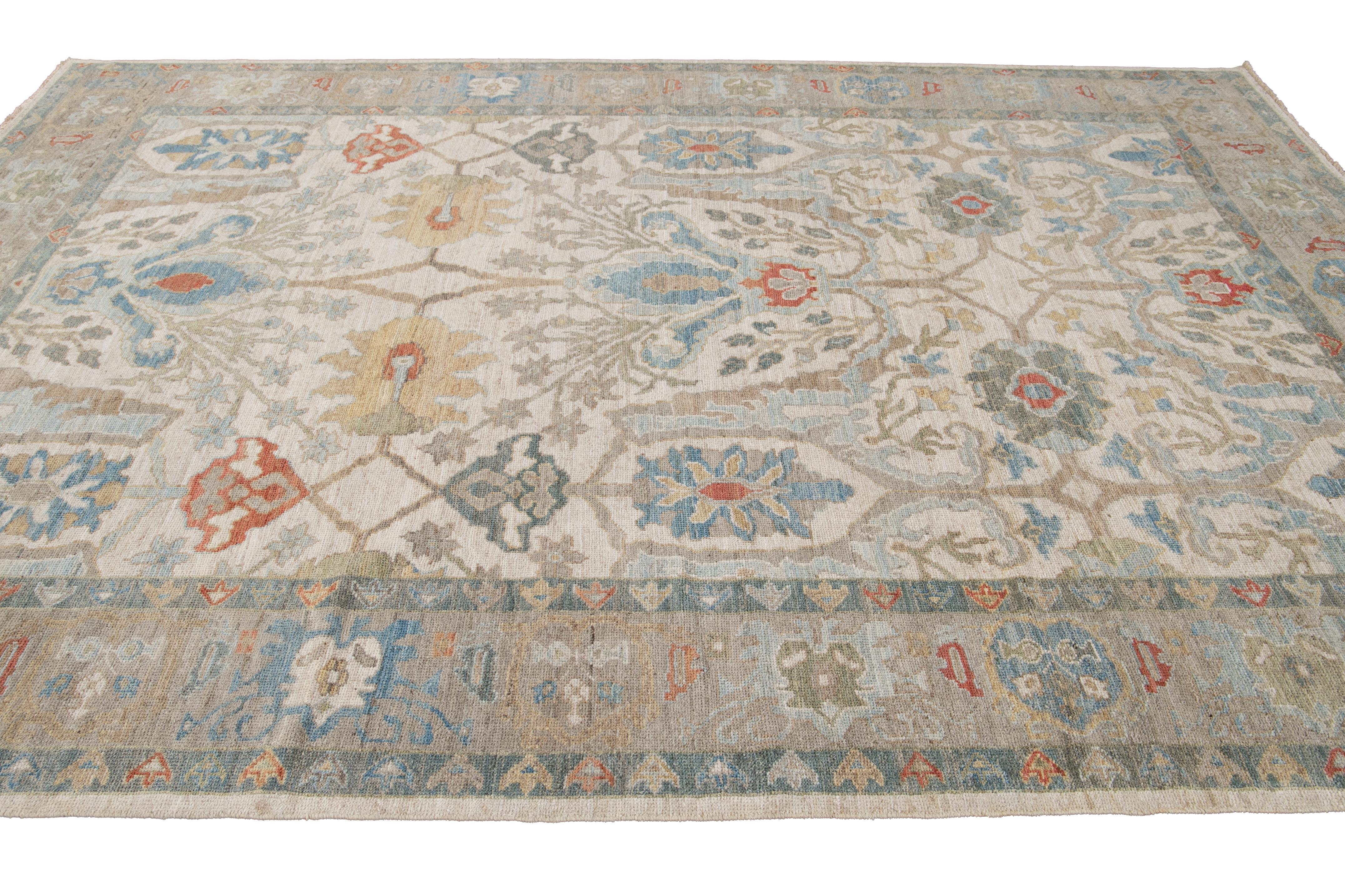 21st Century Modern Sultanabad Wool Rug For Sale 9