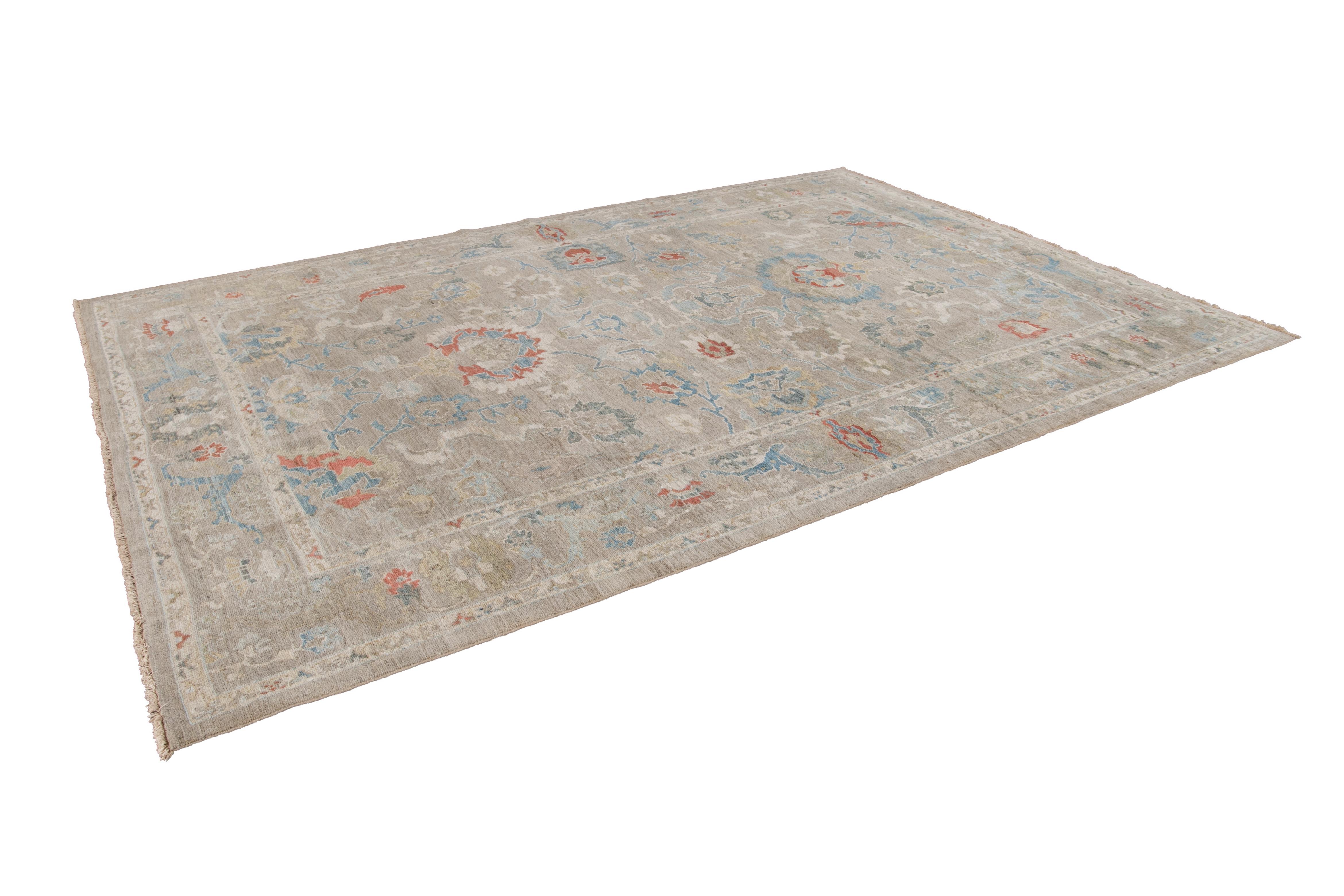 21st Century Modern Sultanabad Wool Rug For Sale 9