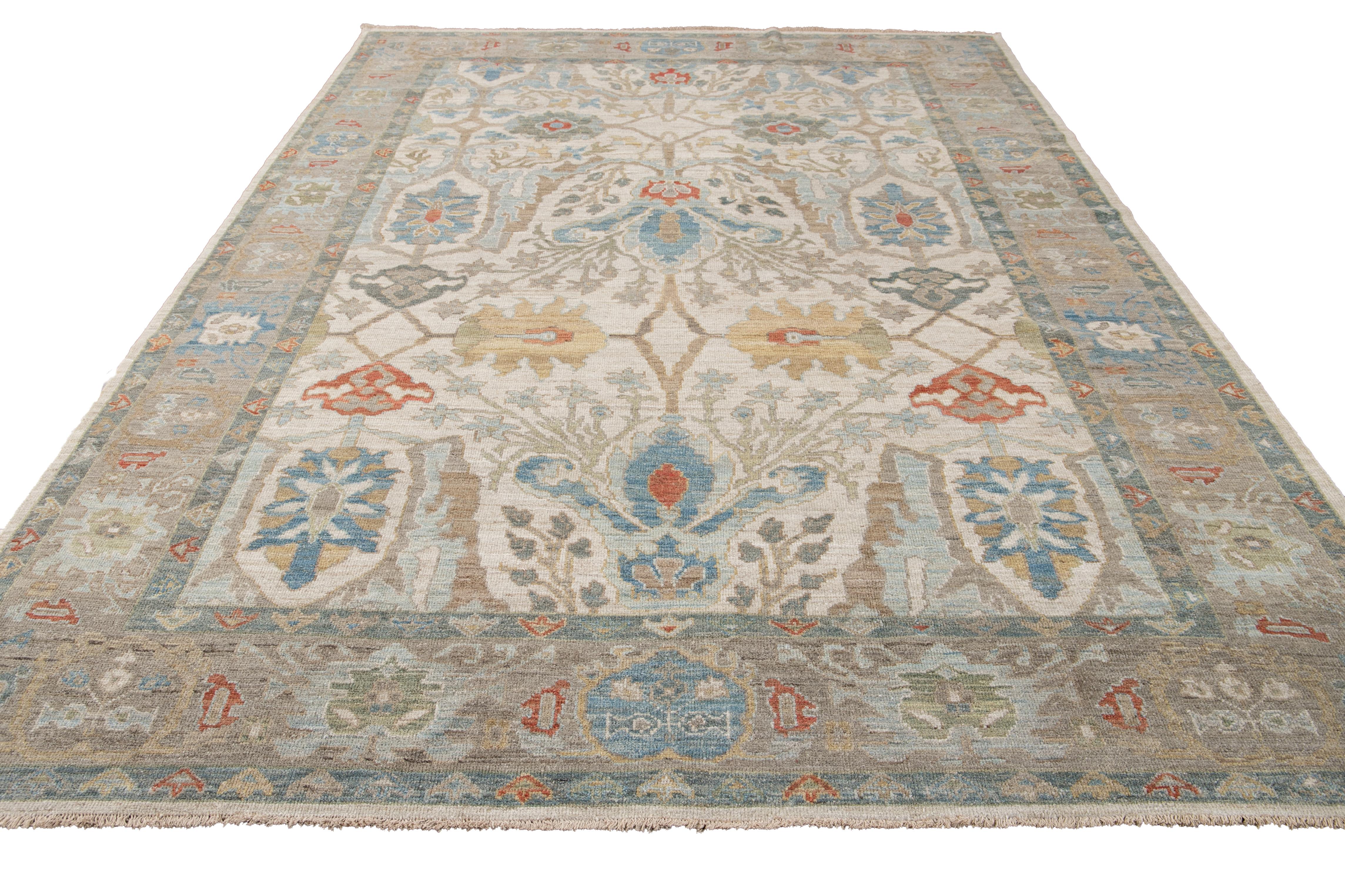 21st Century Modern Sultanabad Wool Rug For Sale 12