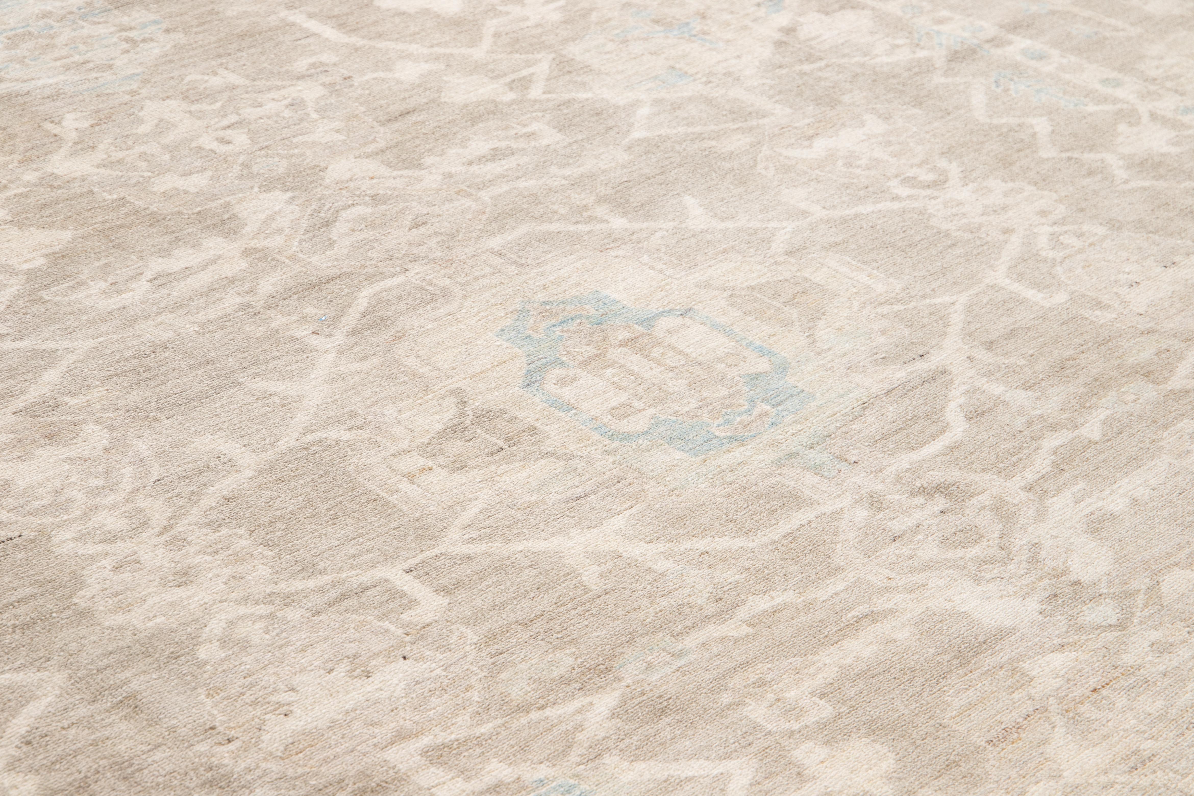 Siglo XXI Alfombra moderna de lana Sultanabad Beige tostado Moderno de mediados de siglo en venta