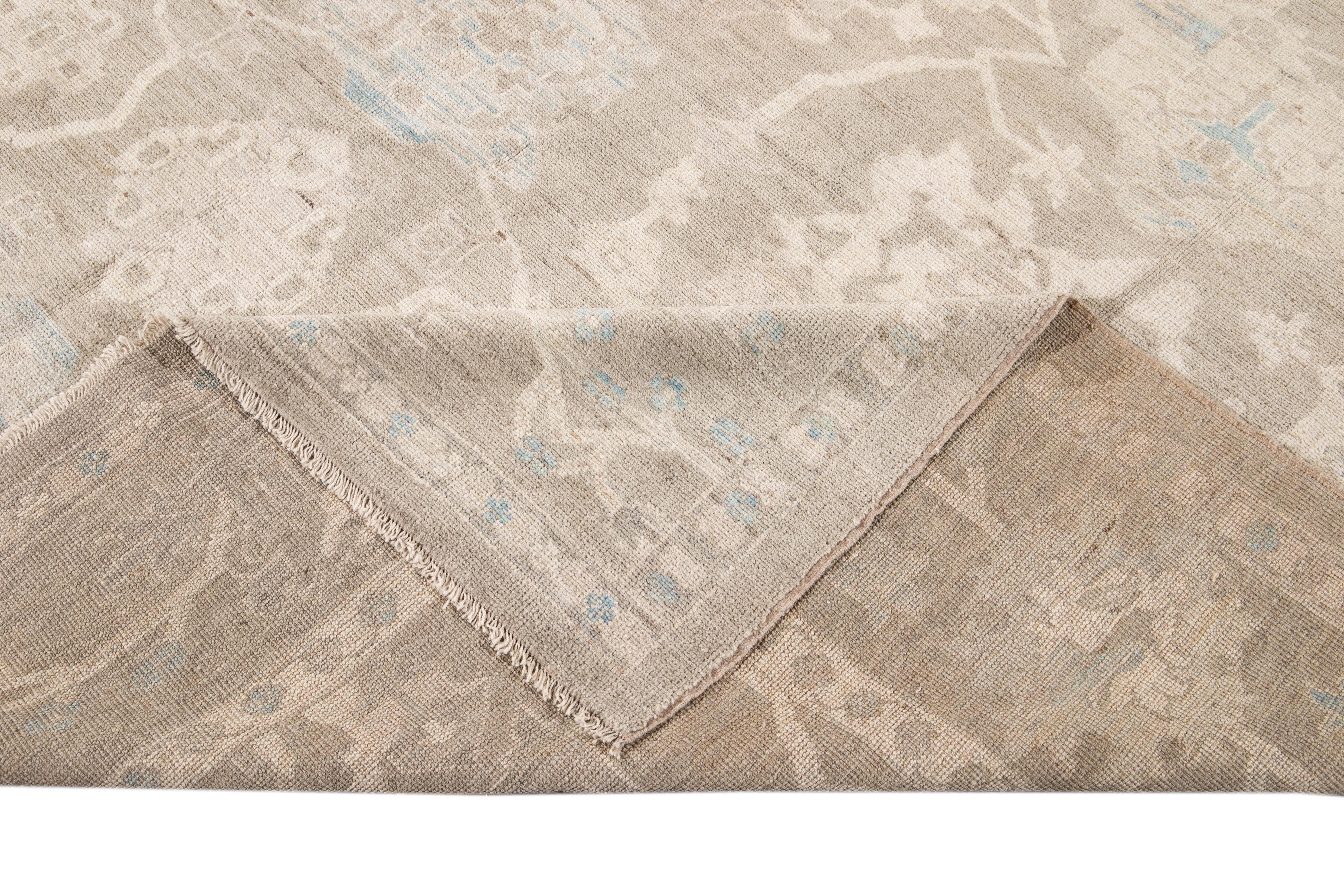 Siglo XXI Alfombra moderna de lana Sultanabad Beige tostado Anudado a mano en venta