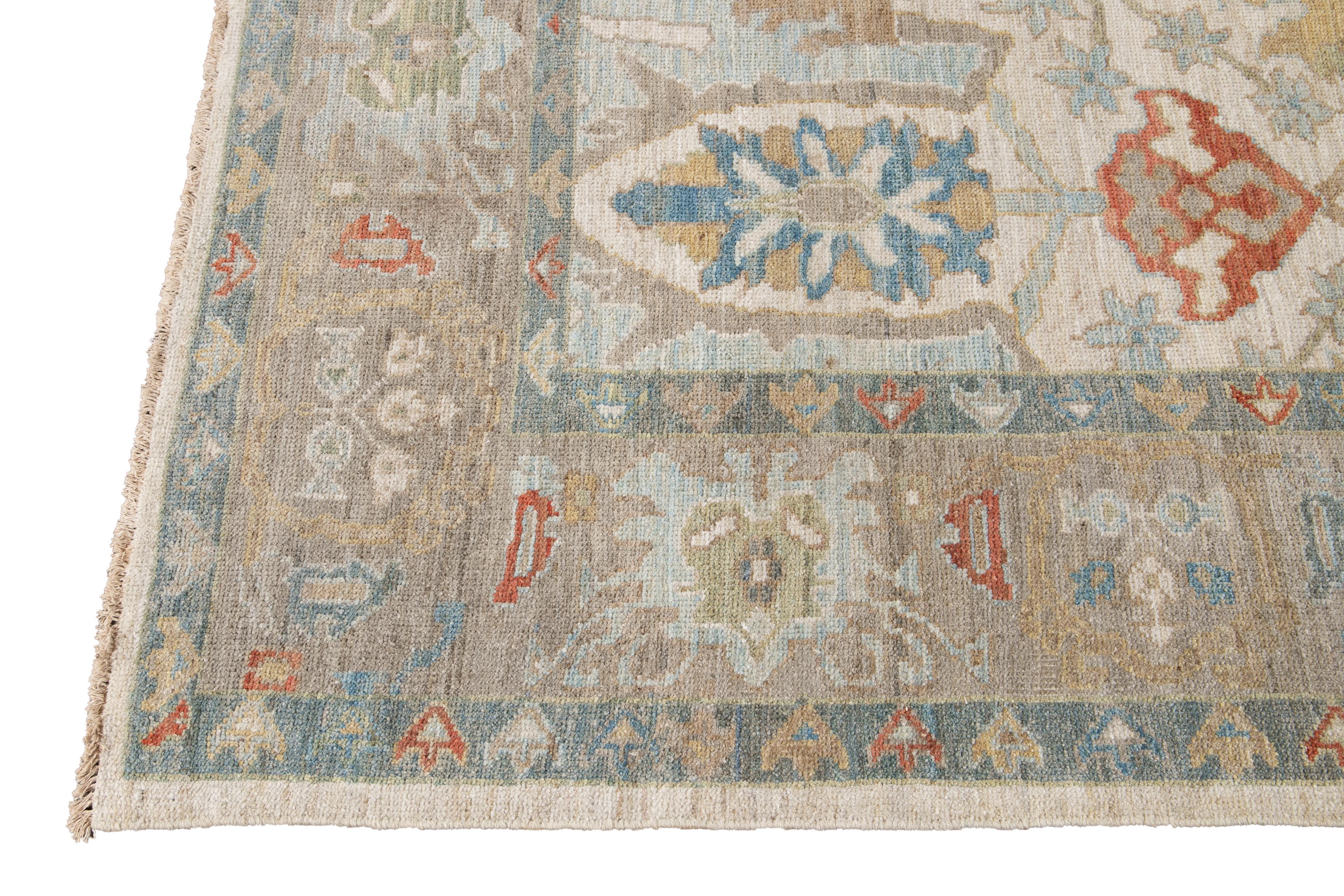 Contemporary 21st Century Modern Sultanabad Wool Rug For Sale