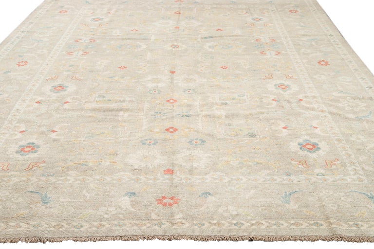 21st Century Modern Sultanabad Wool Rug For Sale at 1stDibs