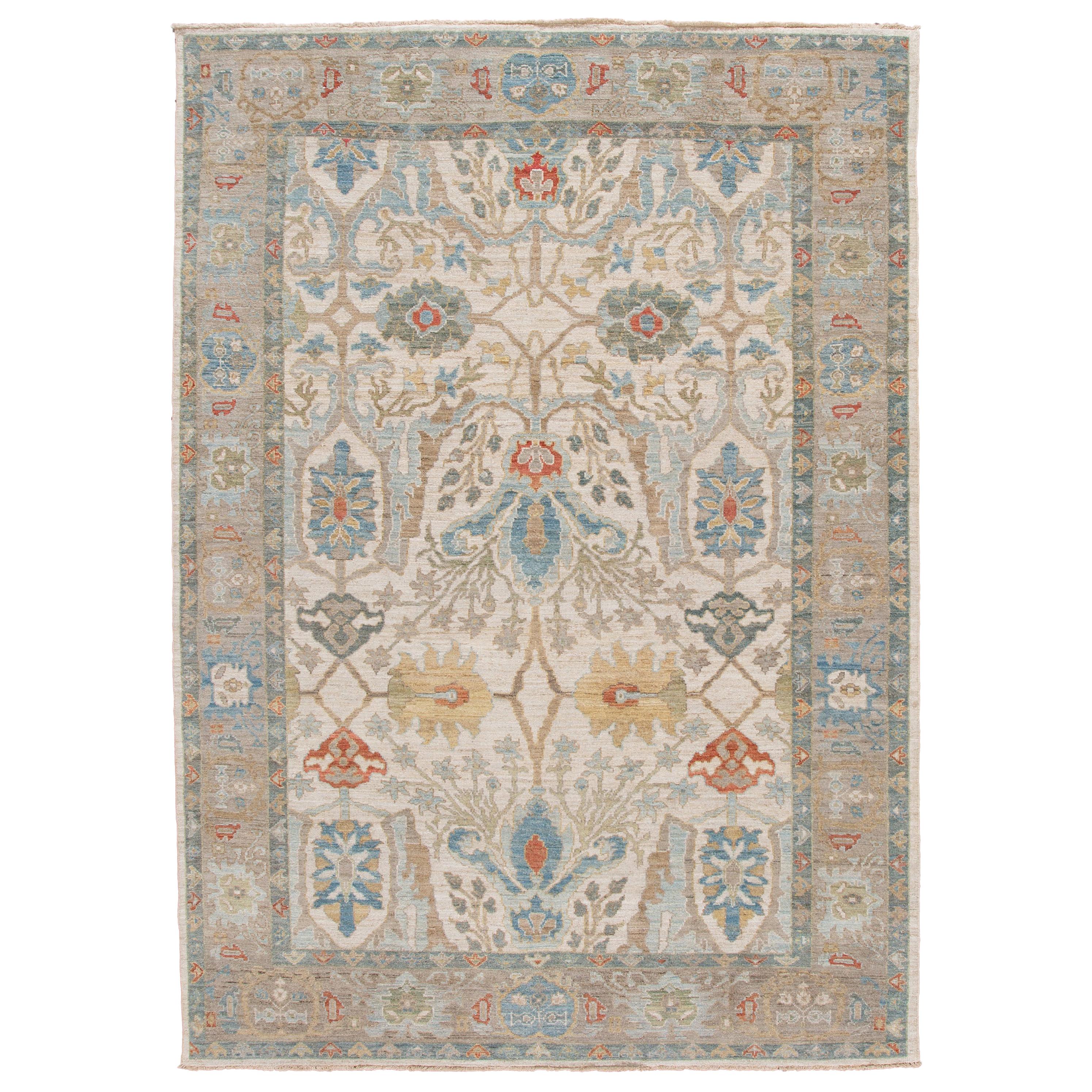 21st Century Modern Sultanabad Wool Rug For Sale