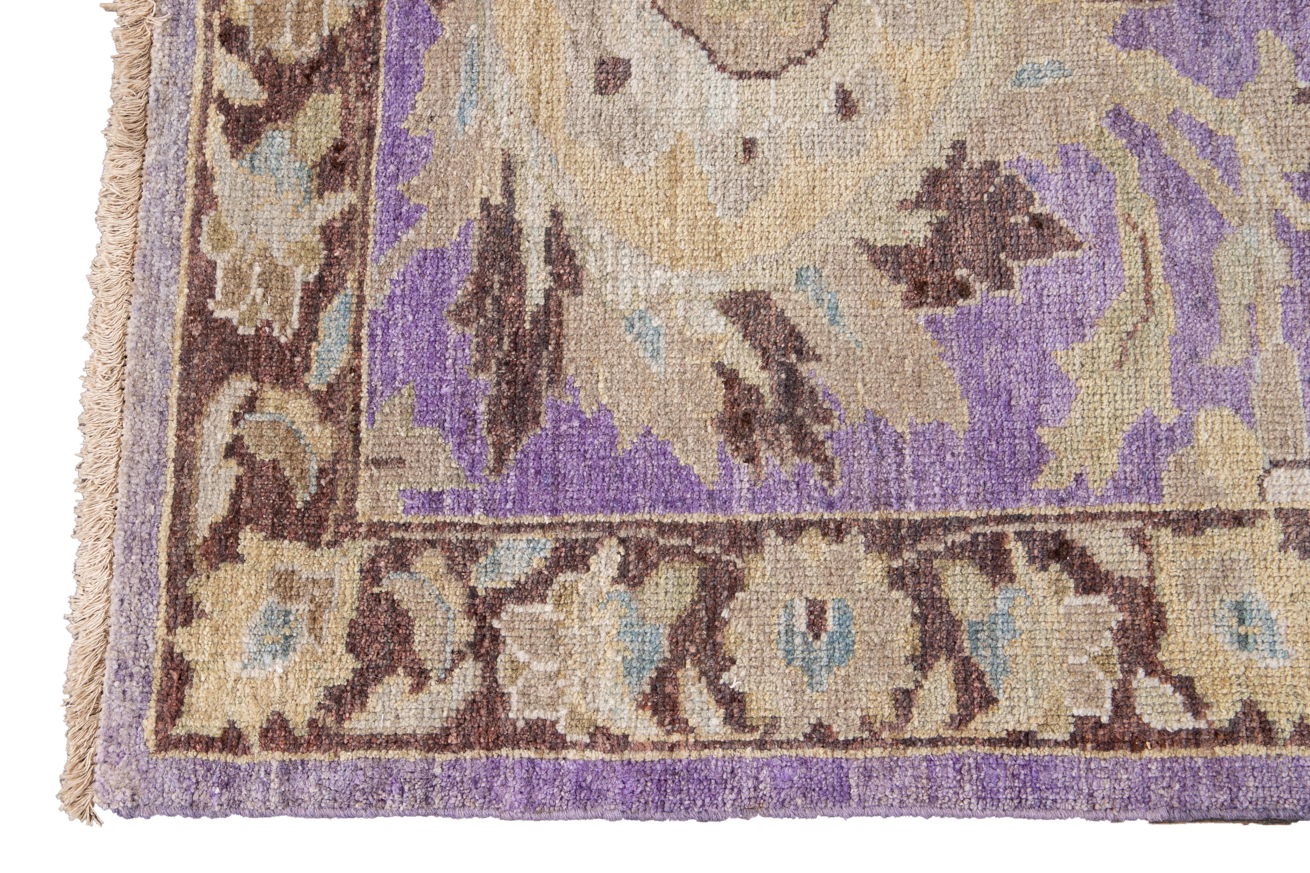 Persian 21st Century Modern Sultanabad Wool Runner Rug For Sale