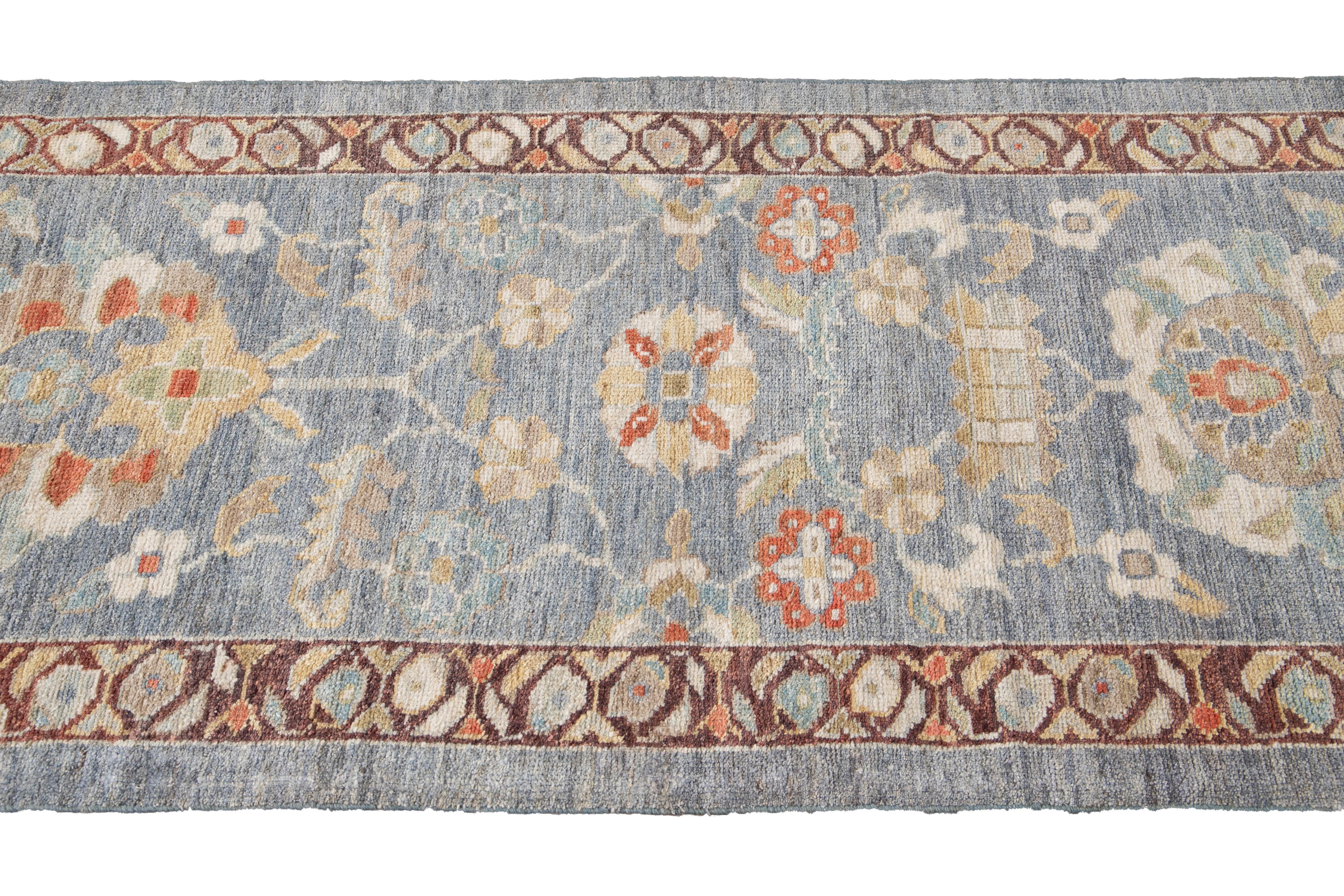 21st Century Modern Sultanabad Wool Runner Rug In New Condition For Sale In Norwalk, CT