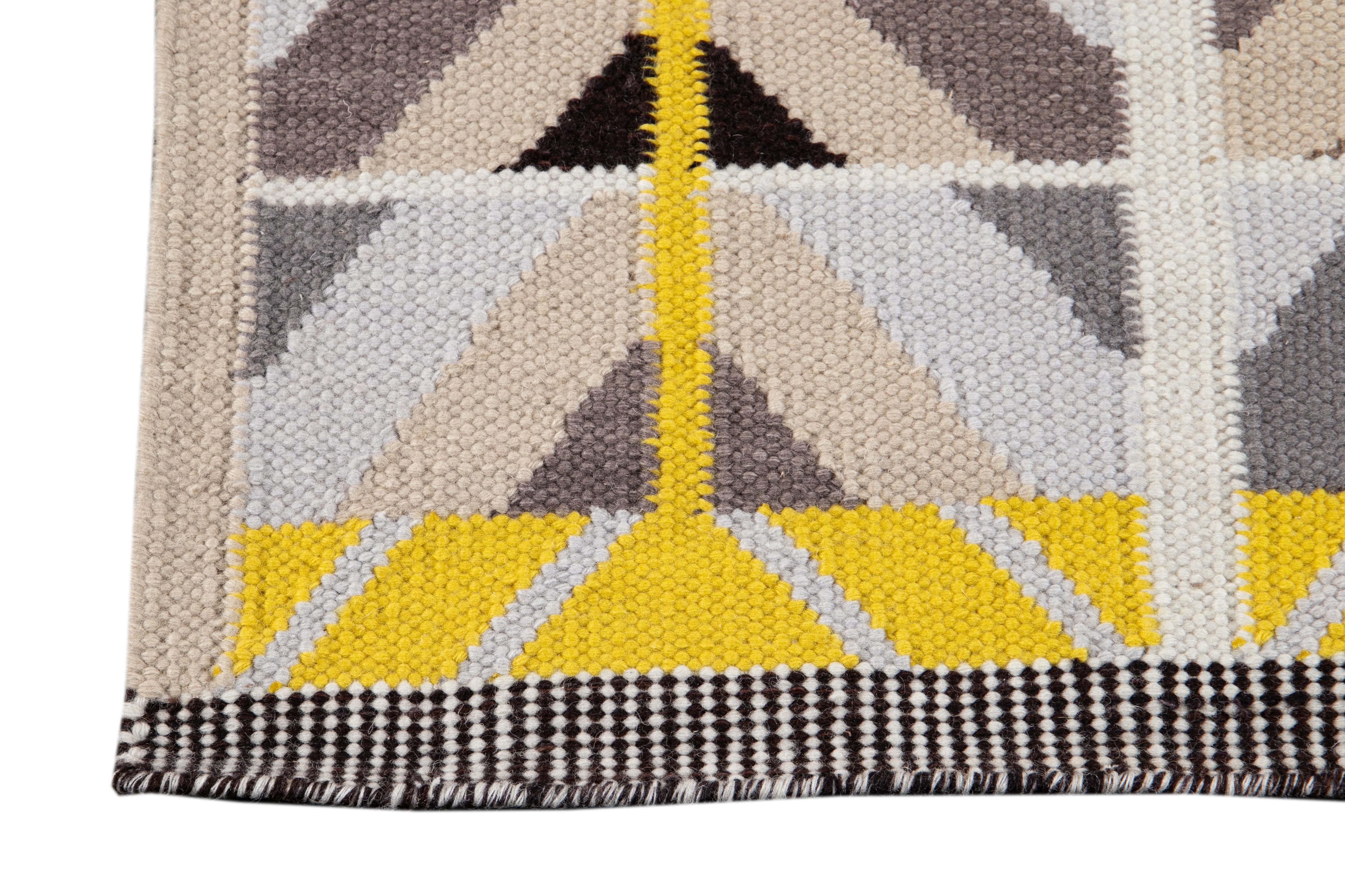 21st Century Modern Swedish Style Wool Runner Rug For Sale 1