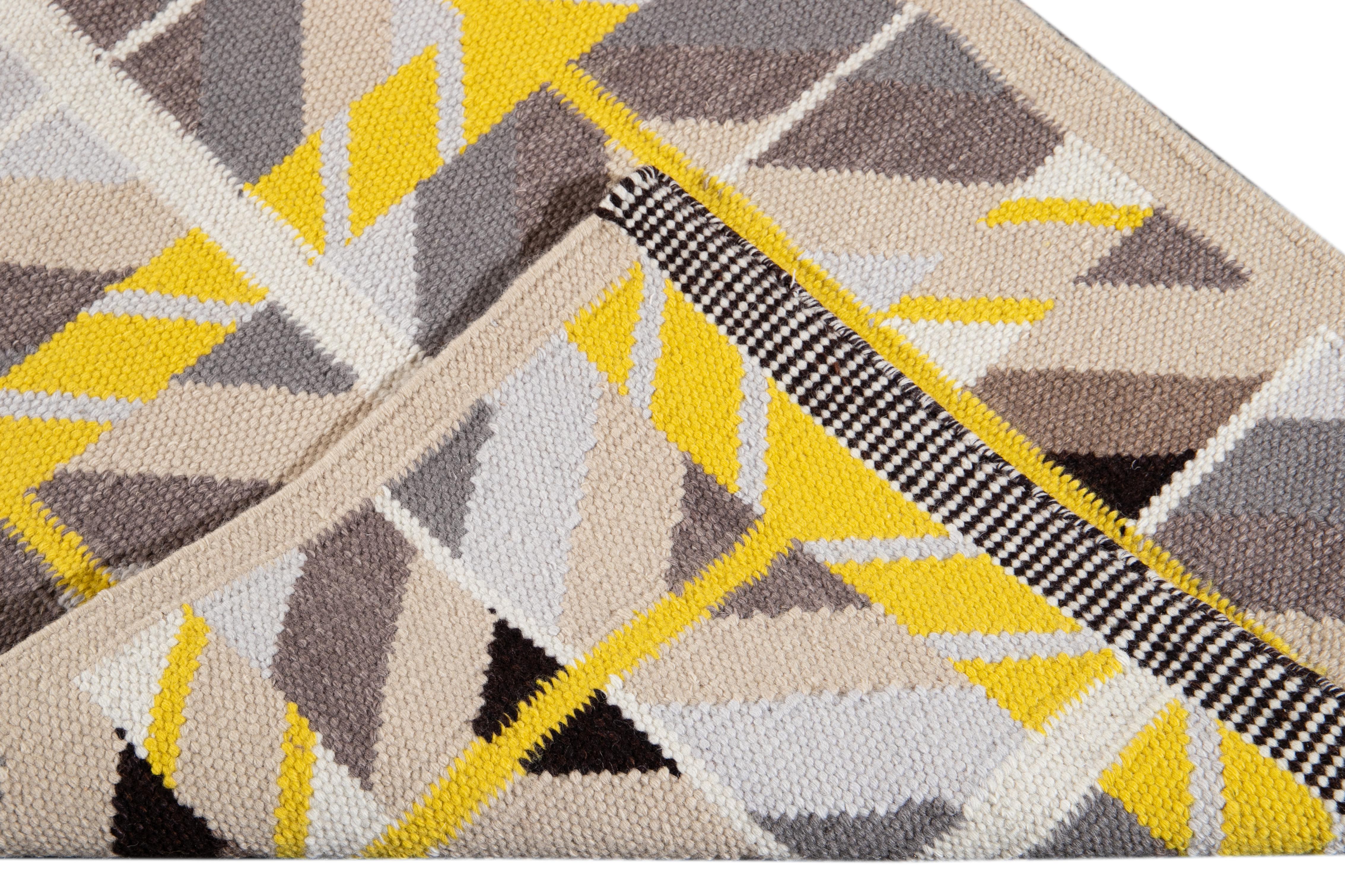 21st Century Modern Swedish Style Wool Runner Rug For Sale 3