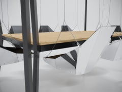 21st Century Modern Swing Table Design in Stainless Steel