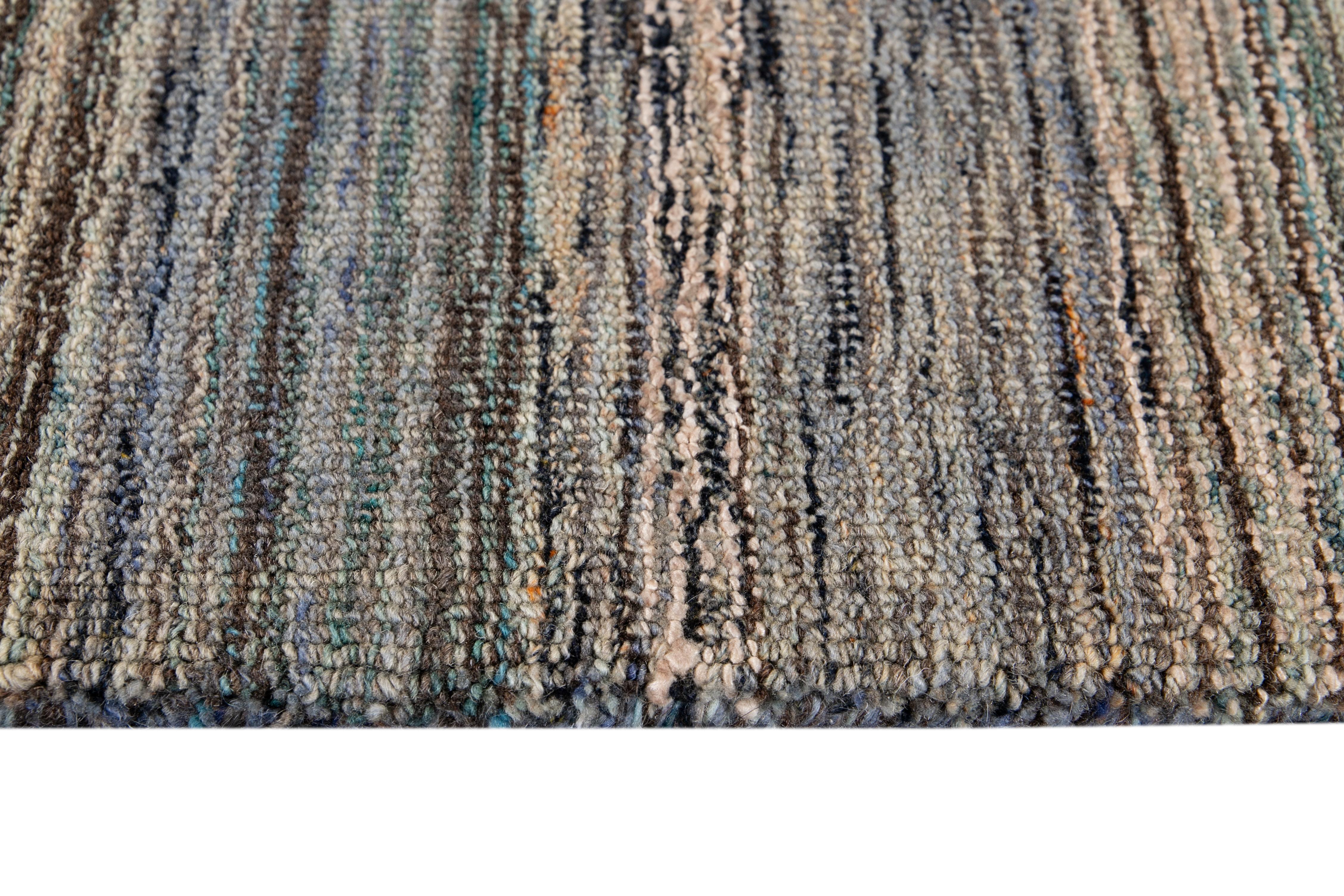 21st Century Modern Texture Wool Rug Customized In New Condition For Sale In Norwalk, CT