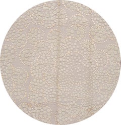Modern Hand-Knotted Tibetan Shakti Rug, Wool, Beige, Nepal, 8' x 10'