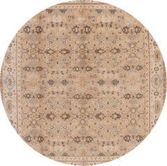 Modern Hand-Knotted Tibetan Shakti Rug, Wool, Tan, 8' x 10'